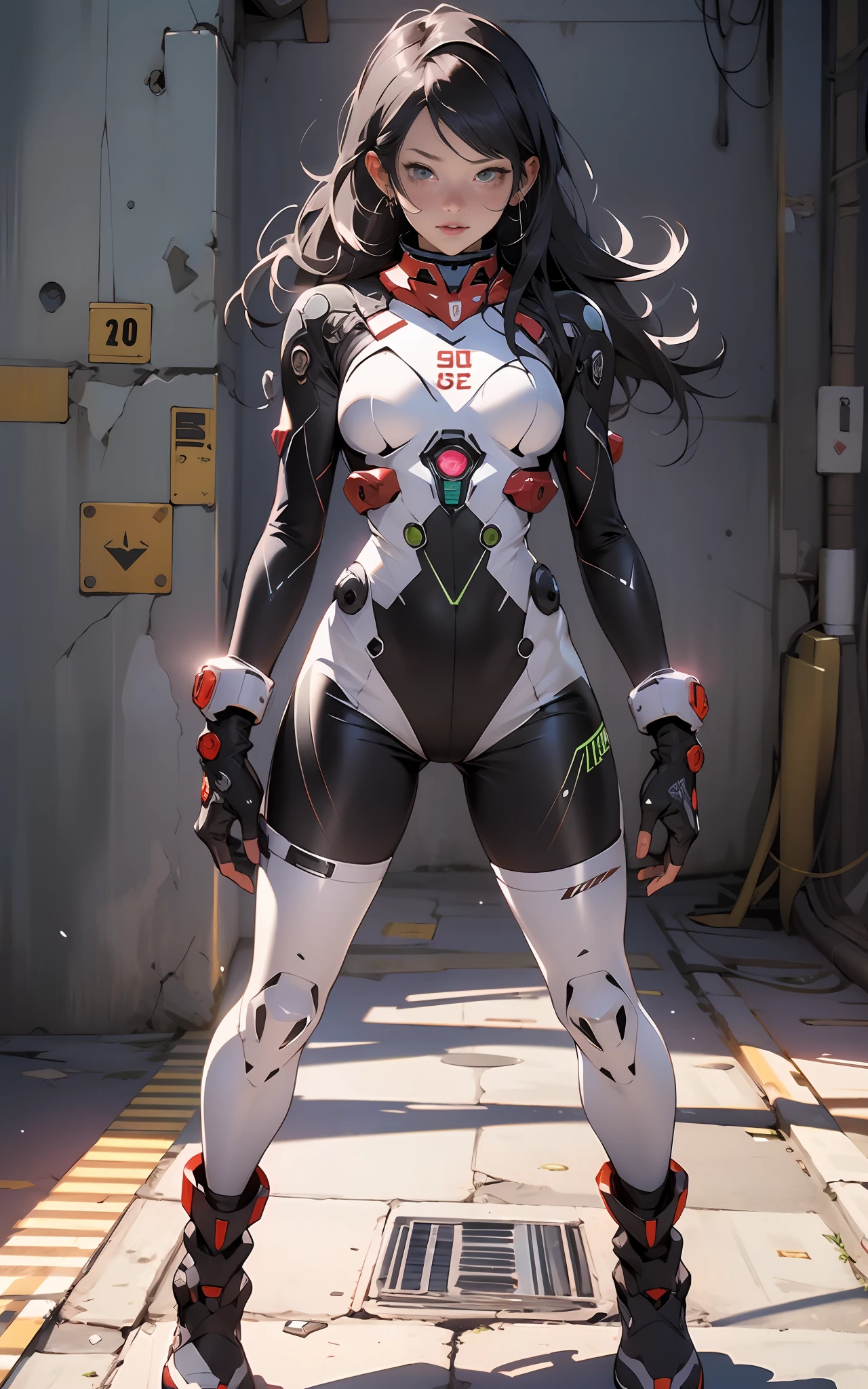 (((Adult Woman))), ((Best Quality)), ((masutepiece)), (Detailed: 1.4), (Absurd), 35-year-old adult woman with Simon Bisley-style micro thong, Genesis evangelion neon style clothing, 2-piece clothing, Long Black Hair, arm tatoo, cybernetic hands, pastel, Centered, scale to fit the dimensions, nffsw (High dynamic range),Ray tracing,NVIDIA RTX,Hyper-Resolution,Unreal 5,Subsurface Dispersion, PBR Texture, Post-processing, Anisotropy Filtering, depth of fields, Maximum clarity and sharpness, Multilayer textures, Albedo and specular maps, Surface Shading, accurate simulation of light and material interactions, Perfect proportions, Octane Render, Two-tone lighting, Wide aperture, Low ISO, White Balance, thirds rule, 8K Raw, Crysisnanosuit,loraeyes