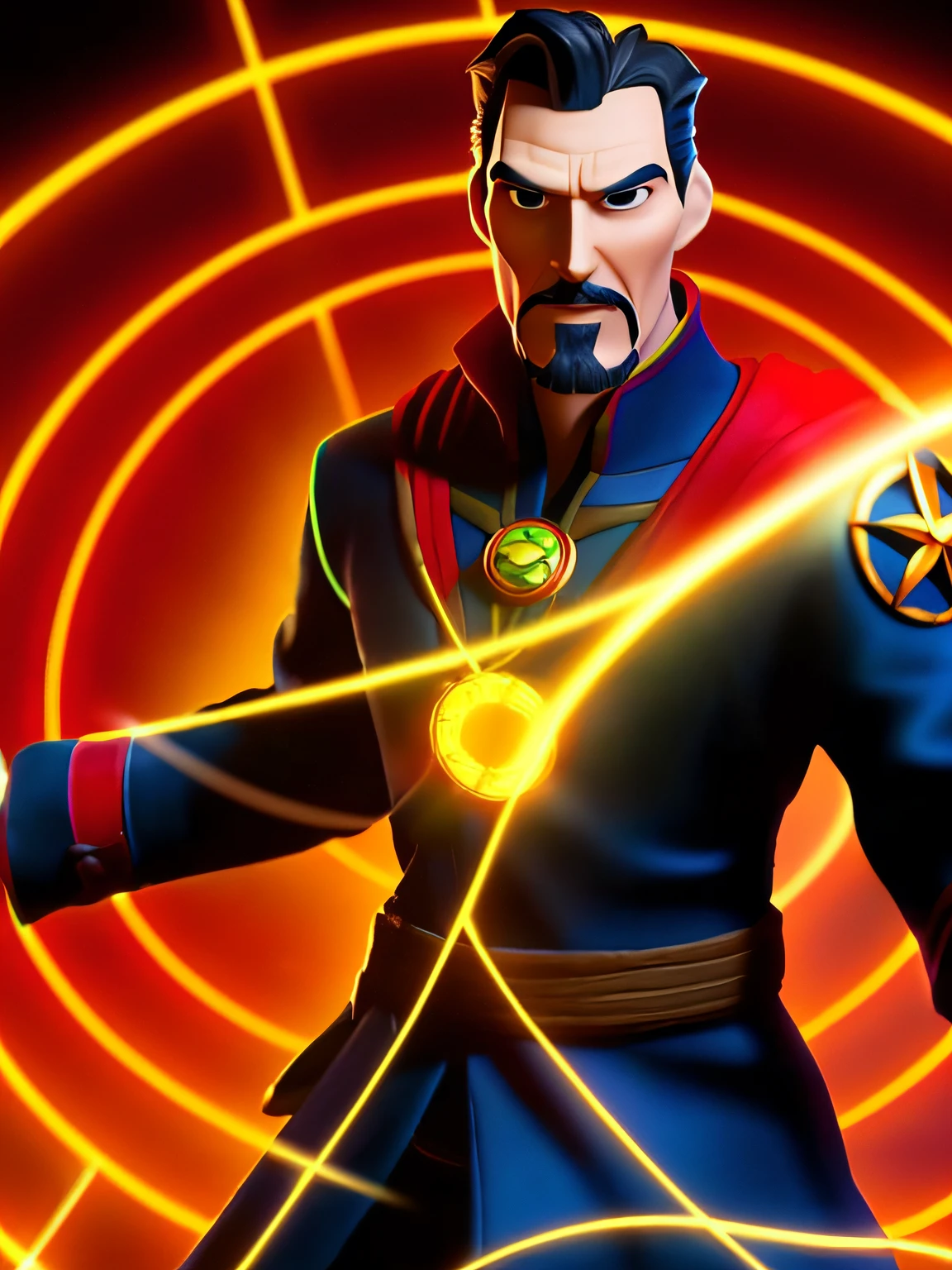 dr strange, (estilo pixar) (obra maestra: 1.2) (Bokeh) (La mejor calidad) (Cuero detallado) (Textura detallada) (8k) (claymation) (cinematography lighting) (foco nítido)