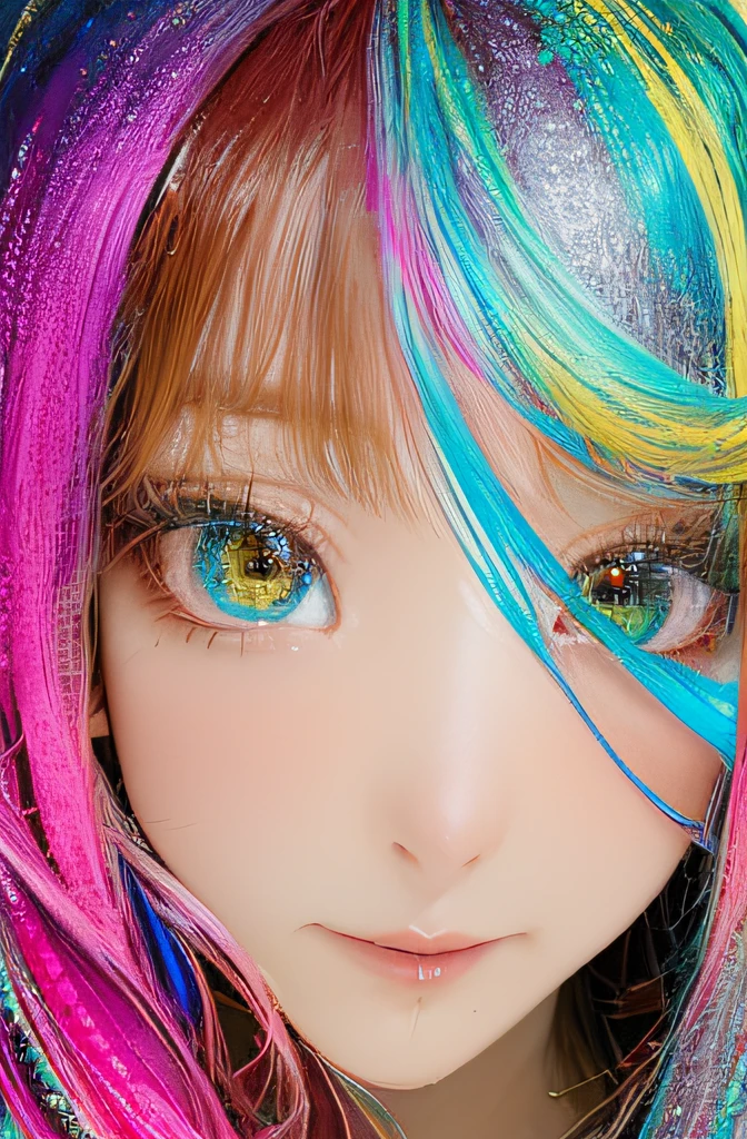 (masterpiece、top-quality、top-quality、Official Art、Beautifully Aesthetic:1.2)、high-level image quality、full bodyesbian、Highly detailed fractal art、(colourfull:1.5)、highest details、Zentangle、a closeup、 (1girl in:1.5), 独奏, (dynamicposes), (abstract background:1.5), (shinny skin),
