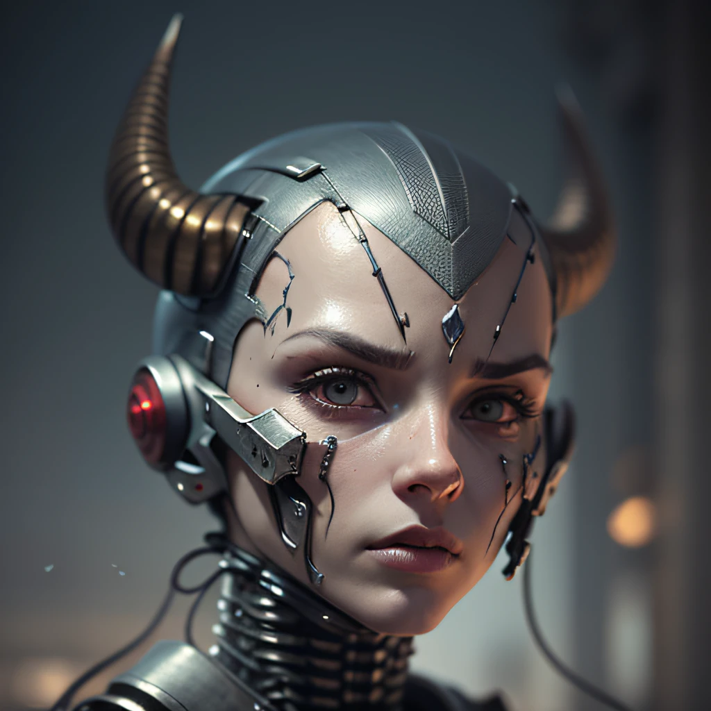 (ohwx) a demon alien, scary look, close-up, photography, natural light, photorealism, cinematic rendering, ray tracing, highest quality, highest detail, cinematics, third-person view, blur effect, long exposure, 8K, Ultra-HD, daylight, changing lighting, cinematic lighting, high key1mechanical girl, ((ultra realistic details)), portrait, global lighting, shadows, octane rendering, 8k, ultra sharp, metal, intricate, detailed embellishments, cool colors, egyptian details, very intricate details, realistic light, trend in CGsociety, bright eyes, front camera, neon details, mechanical limbs, blood vessels connected to tubes, mechanical vertebrae that attach to the back, mechanical cervial that attaches to the neck, sitting, wires and cables that connect to the headSyberart, centered, it creates a dramatic, action-packed Terminator. Use advanced photography and image editing techniques to realistically capture intense expression and posture, and play with light and shadow to add depth and drama to the image. Incorporate battlefield elements, such as debris and destruction, to add context and visual interest to the image. Make sure the image has high resolution and impeccable image quality to ensure a very realistic and dynamic appearance.