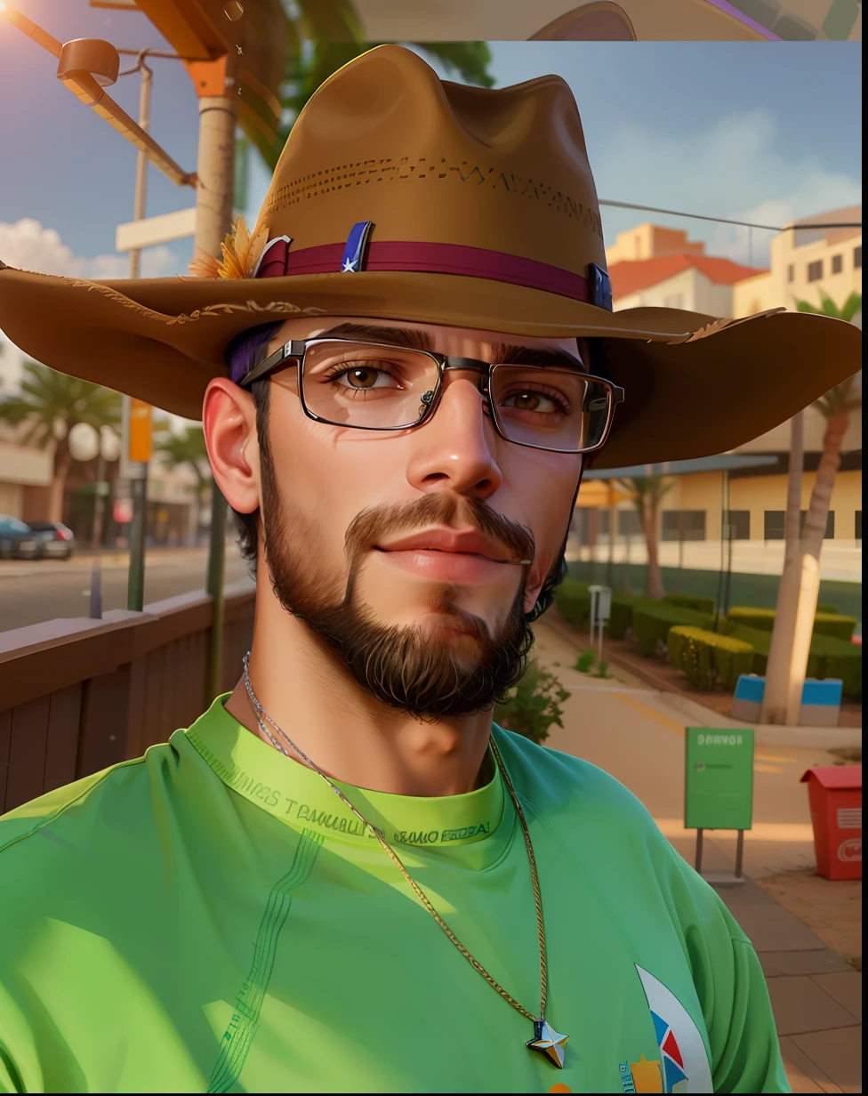 There's a man wearing a hat and glasses holding a cell phone, Pete Davidson andando um canguru, taken in the early 2020s, Streamer do Twitch / Jogador Ludwig, Coelho ruim, 🤠 usando um 🖥, José Moncada, David Villegas, Cowboy barbudo, andres rios, cowboy hat and glasses, imagem do avatar, foto de perfil