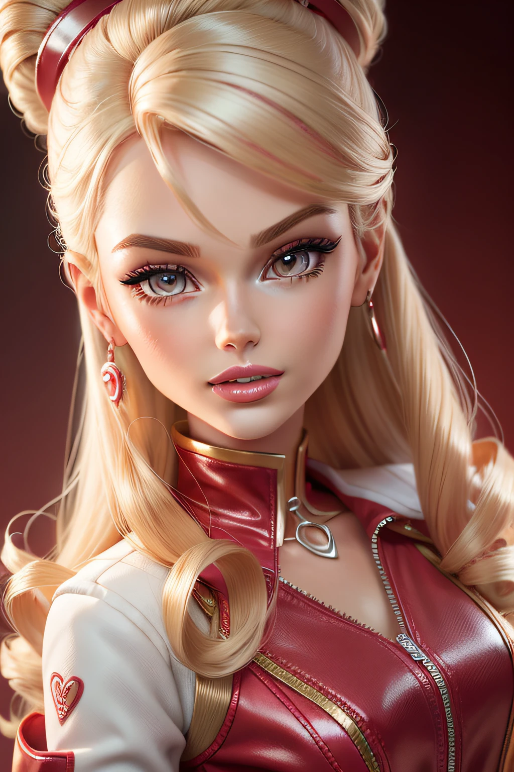 barbie doll wearing a red and white dress and red jacket, barbie doll, barbie doll portrait, barbie or ken doll, detailed image, barbie, barbie doll, in detail, mattel, barbie doll, full body close-up, a hyper realistic, detailed close-up, barbie in white, leaked image, close-up - view, full image