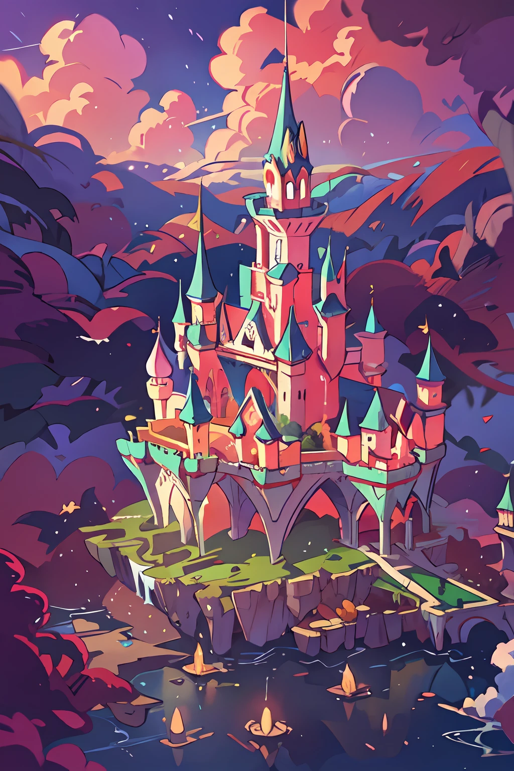 "A majestic floating castle in an enchanting dreamscape."