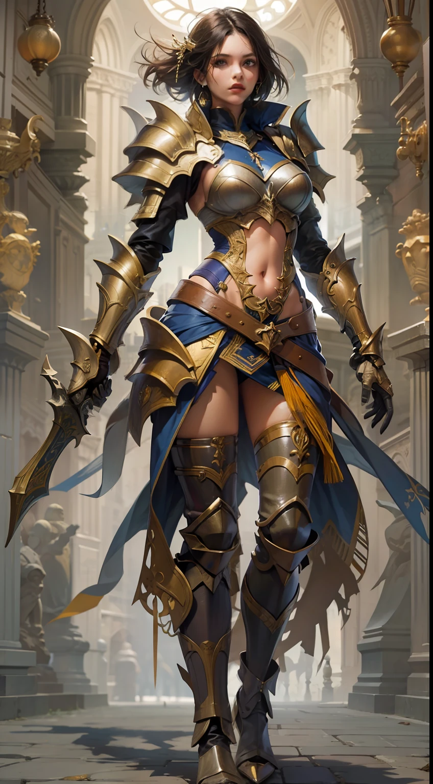 Beautiful woman in insanely intricate Tainted Paladin Outfit