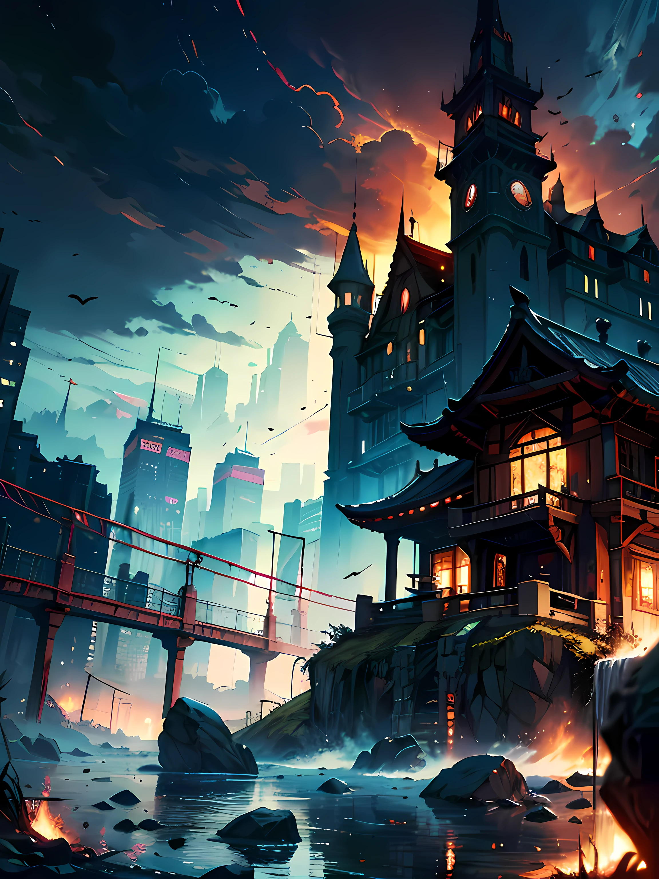 Images of the end of the world,Works of masters,Best image quality,Higher quality,high detal,超高分辨率,8K分辨率,(Doomsday mansion)