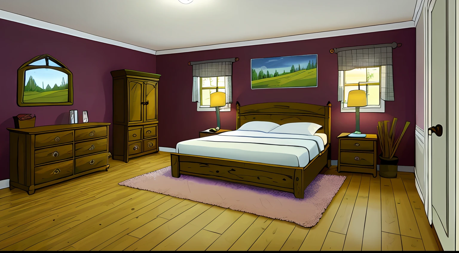 Country bedroom interior， No desk lamps， 8K， hyper HD， tmasterpiece， highest  quality