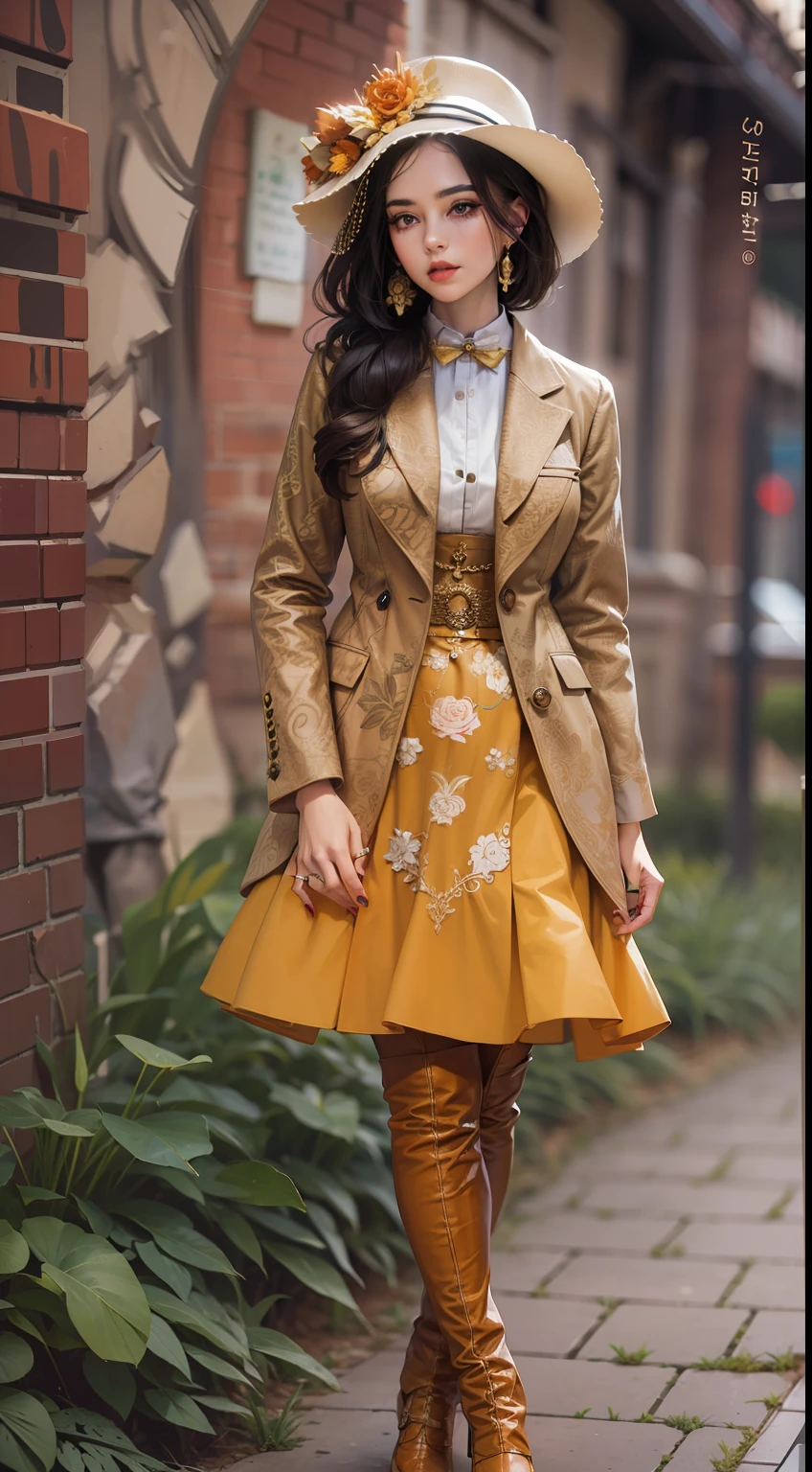 Beautiful woman in insanely intricate Vintage Inspired Outfit