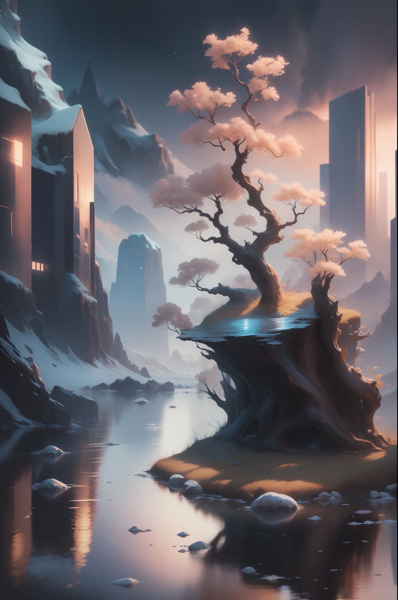 Masterpiece, best quality, high quality, extremely detailed CG unity 8k wallpaper, landscape, outdoor, sky, cloud, sky, no humans, mountain, landscape, water, tree, blue sky, waterfall, cliff, nature, lake, river , cloudy skies, award winning photography, bokeh, depth of field, HDR, bloom, chromatic aberration, photorealism, very detailed, trending on artstation, trending on CGsociety, intricate, high detail, dramatic, midjourney art