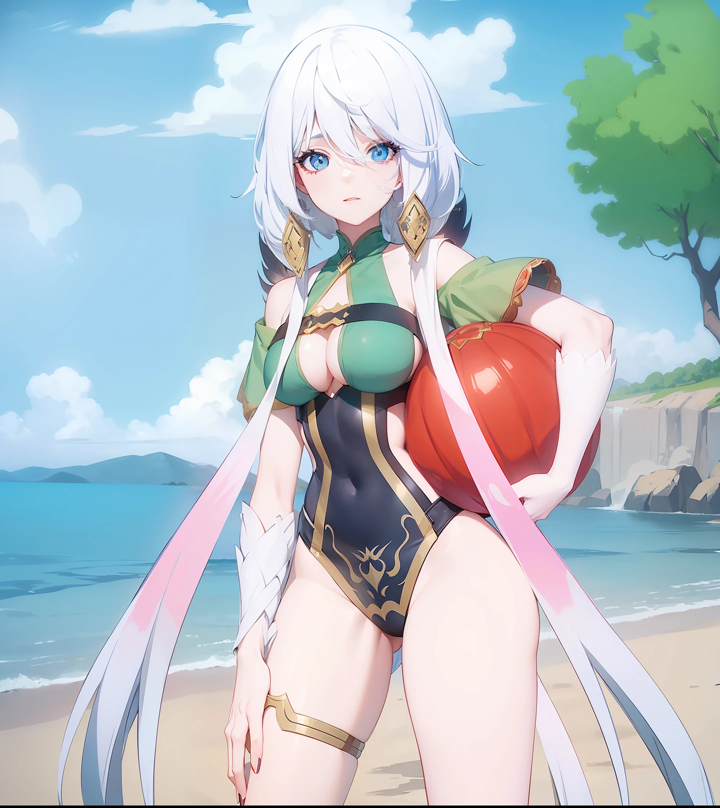 Beautiful woman with white hair well attractive best quality and best effects best shadows best lighting 8k