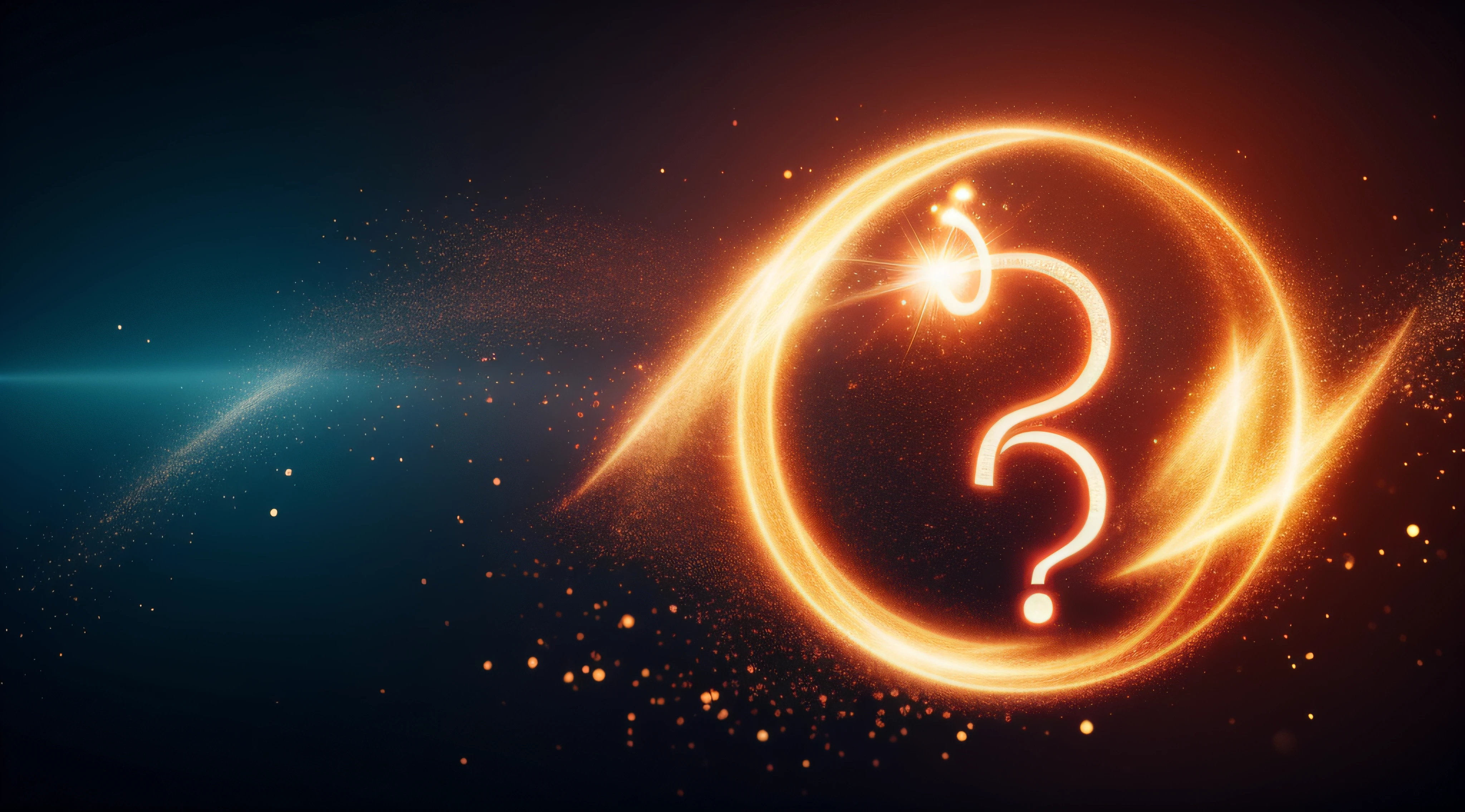 particle with a question mark inside it, realista, detalhado, 4k,