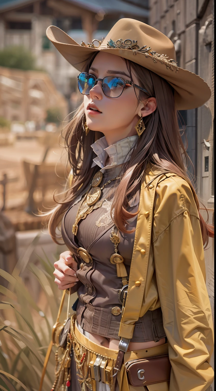 Beautiful woman in insanely intricate Country Western Outfit