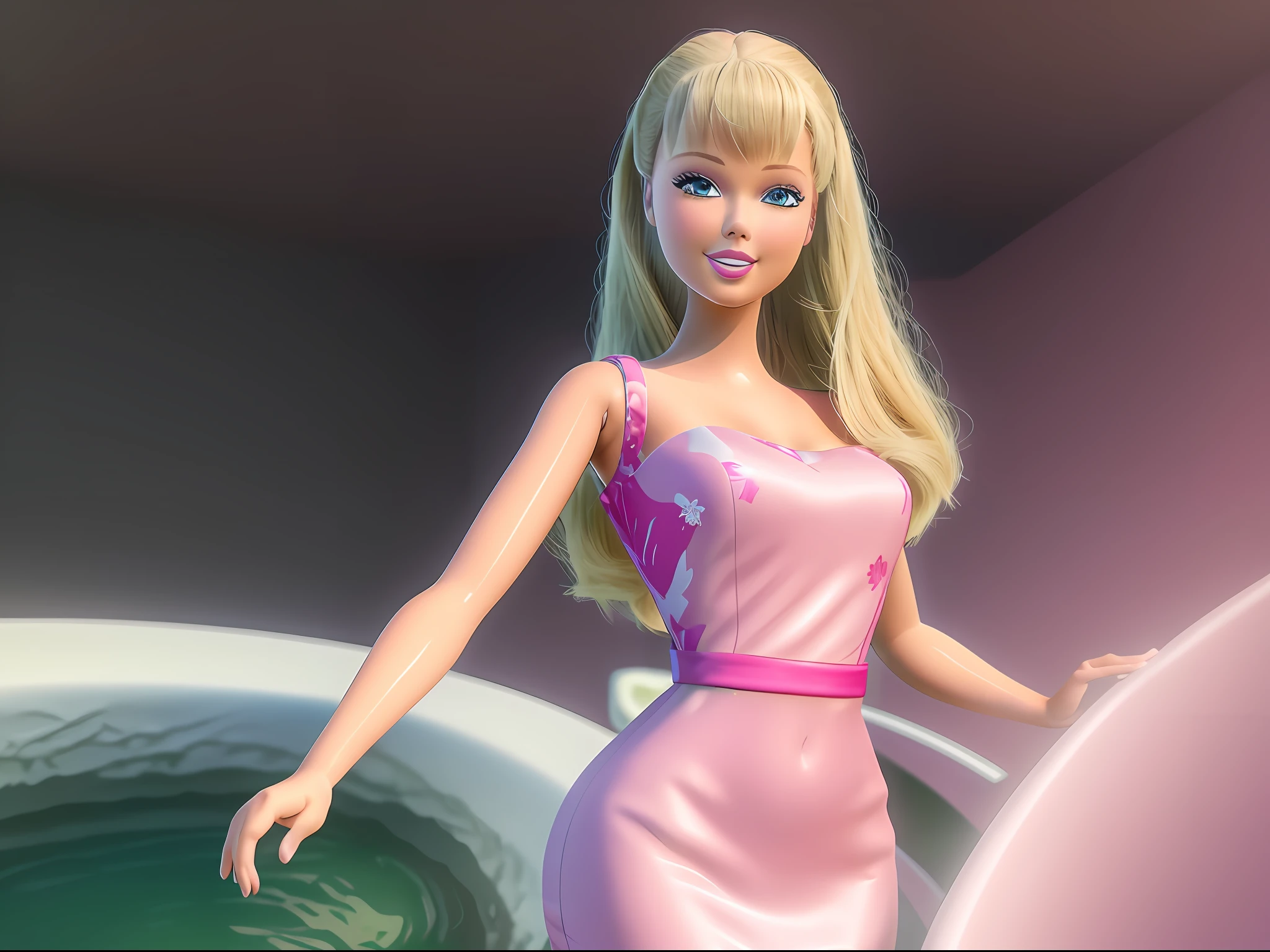 (masterpiece, best quality), highres, (8k, RAW photo, highest quality), (Taylor Swift as Barbie), (Taylor Swift faces:1.2), Taylor Swift, (blonde hair) , ultra-realistic, 3d, centered, (TS_Barbie), mid shot, (full body:1.2), a cartoon girl in solid PINK dress in the style of pixar, (dress solid pink color), (perfect lighting and composition:1),soft lighting, (high detail, 8K resolution:1), hdr:0.7, detailed face, perfect, (dynamic), pose, (high quality:1.2), plastic skin, ((shiny:1.3)), smile, (depth of field:0.8), 50mm, film grain:0.7, fujifilmXT3, focus face, (sad:1.2), looking at viewer, detailed eyes, detailed face, floating particles, beautiful, light makeup, lipstick, (thick waist and thighs:0.6), amazing composition