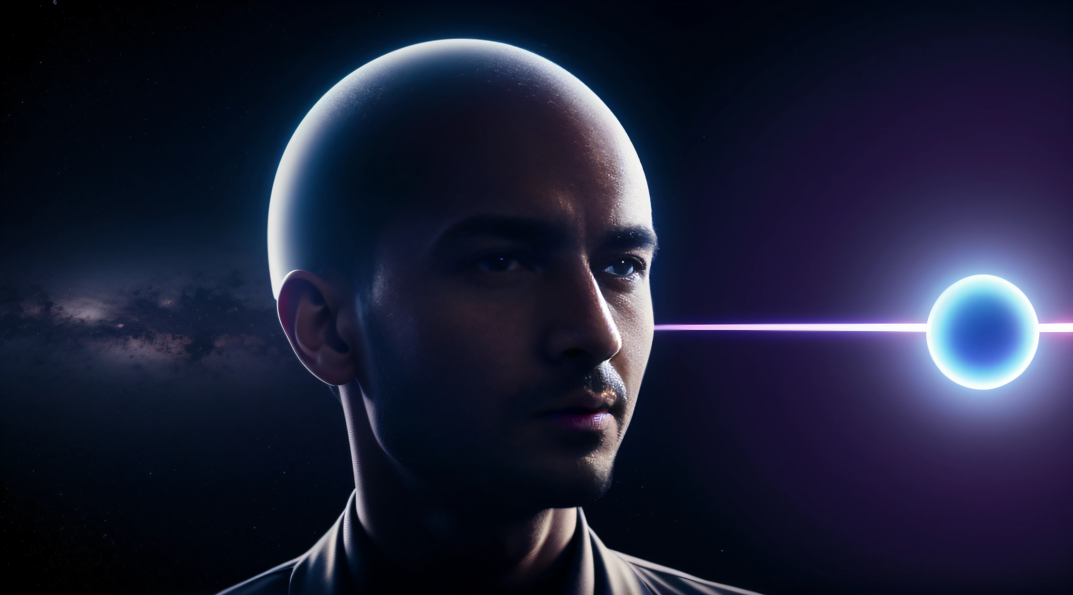 man intrigued to see directly into an atom, detalhado, realista, 4k