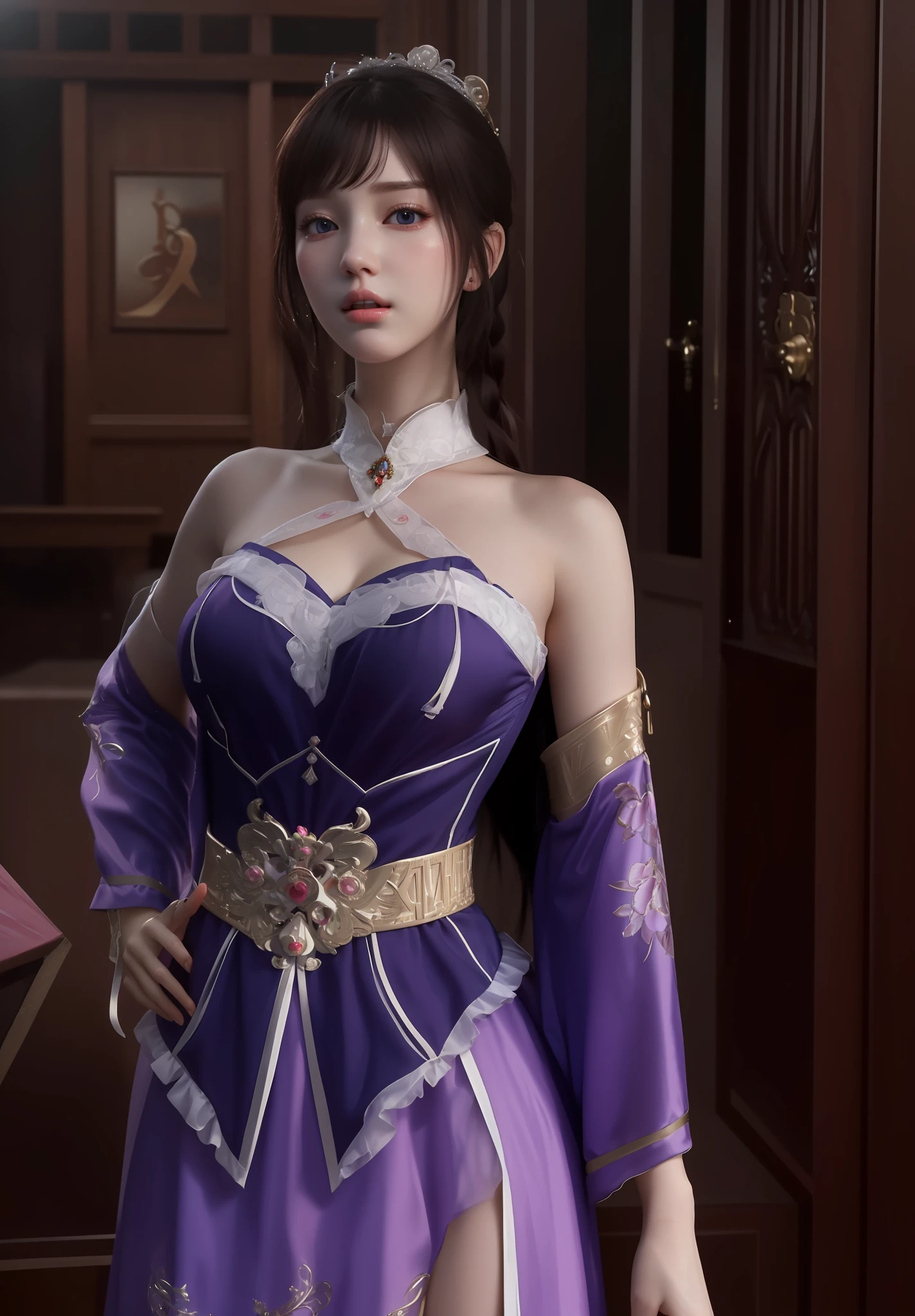 masterpiece, best quality, extremely detailed 8k, ultra hd, ultra-detailed, highly detailed, highly realistic, ultra-realistic, hyperrealistic, hyperrealism, (1girl:1.5), (solo:1.5), (beautiful Suzy:1.7), (beautiful cute Russian:1.7), anatomically correct, (detailed realistic skin texture), (realistic big breasts), slender abs, (closed mouth:1.25), nsfw, dynamic pose,
