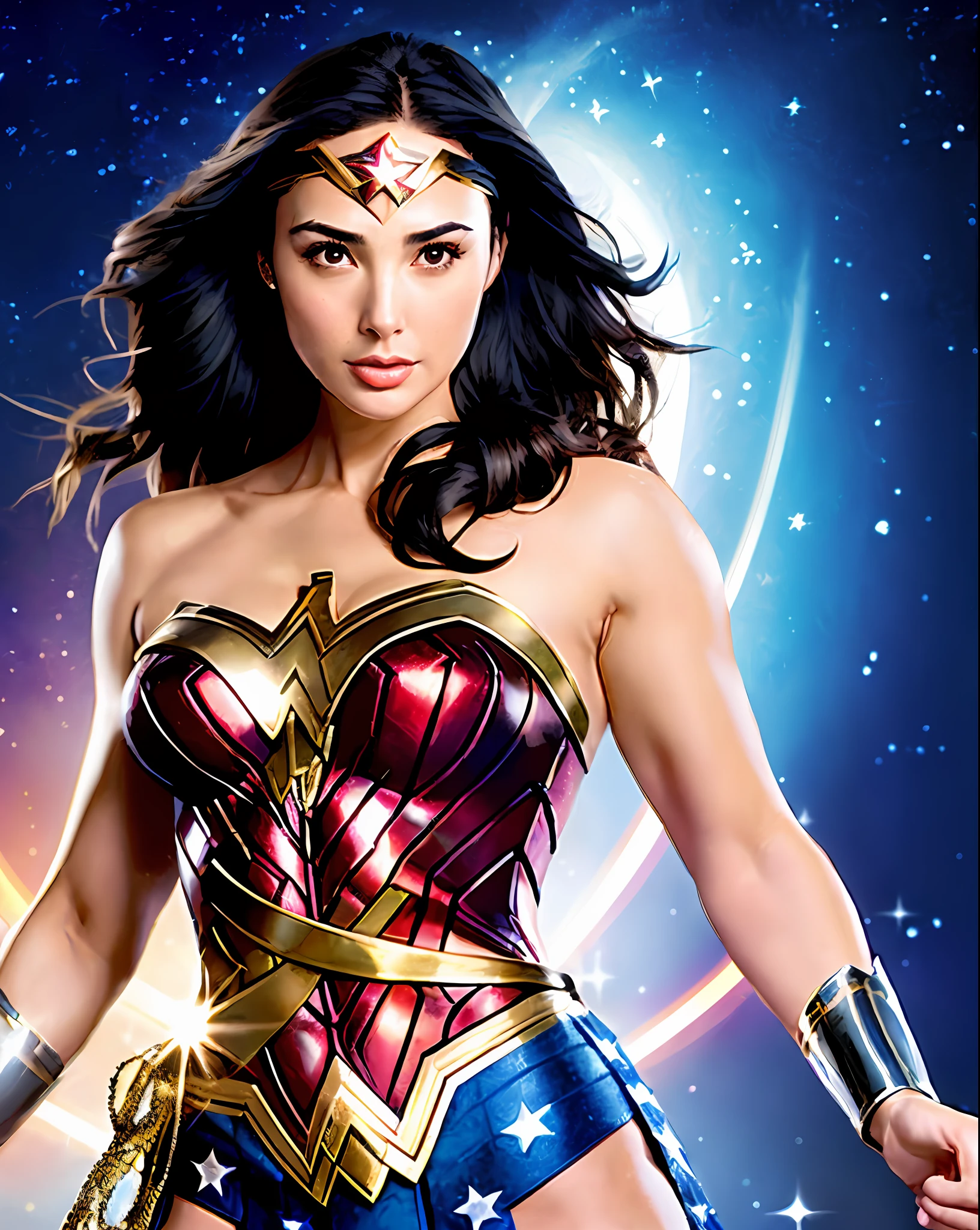 imagem arafed de uma mulher em um traje maravilha com uma espada, mulher maravilha, Retrato da Mulher Maravilha, Gal Gadot como Mulher-Maravilha, Dwayne Johnson como Mulher-Maravilha, hybrid of gal gadot, Filme ainda de Gal Gadot, Retrato de Gal Gadot, Gal Gadot, sem texto, zenescope, vestida como mulher maravilha