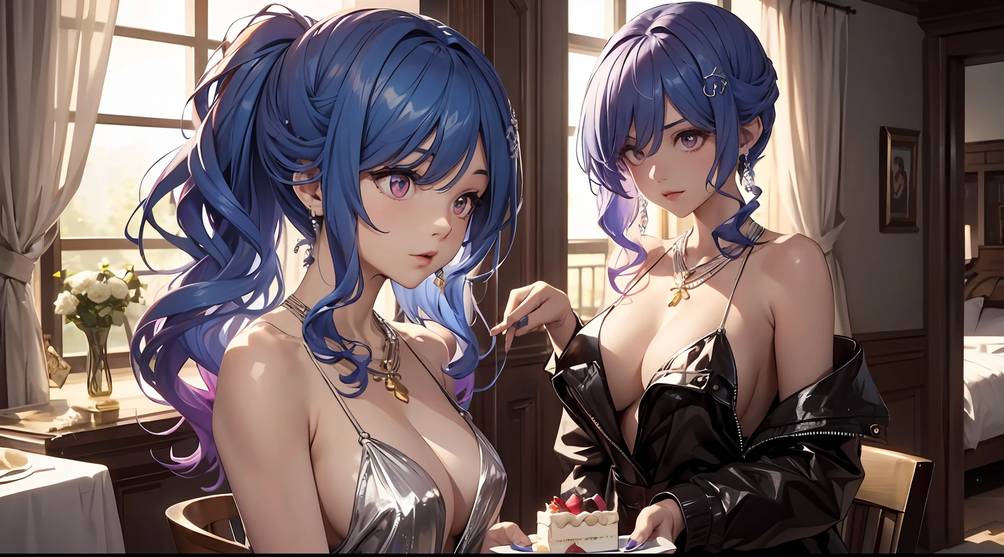 『Cute beauty eating Black Forest cake』
situation:After dating for half a year, I want to help my boyfriend celebrate his birthday,Take off your outer clothes to reveal your underwear,And take out the cake you made,But because of the small embarrassment of forgetting to bring cutlery,I joked with my boyfriend,So hair、His face and chest were covered with cream。
In the end, the boyfriend proposed to grab it directly with his hand and feed it into his mouth,But I'm afraid that my rude and embarrassing side will be seen by the boyfriend who just dated in front of me,So although one hand is busy grabbing the cake and wiping his face,And shy to hide, but at the same time still want to feed her boyfriend a bite of the birthday cake he made。
Action 1.:Because of the hilarious fight,Cream stained to snow-white... above,There are also some on the left eye,Showing playful and cute, a little boring but a little seductive eyes,Don't forget to wipe shyly。
Action 2.:The left hand grasps a large piece of cake about the size of the palm of his hand,Because I was shy, I wanted to hide my hand holding the cake,So turn your palm a little inward in your own direction,Not so generous to grab the cake。
Action 3.:Because my hair is covered in cream, I am gently wiping my cheeks with the small arm of the same hand(It's a bit like a cat washing its face)。
Action 4.:Shyness is too afraid to look,So the head is low,The hair is a little wet because it has just been stained with cream,But eyes look at the camera,With his right hand, he squeezed a small piece of peeled cake and fed it to the camera,The mouth is still slightly open,It was as if she could be heard shouting『aaaaaaaaaax~~aaaaaaaaaax~~~Mouth open~~』
scenario:Girls' room on the bed
apparel:Inside a sexy black silkscreen suit+undergarments+I took off half of the cute style blouse that was still hanging on my body(Here is a deliberate effort to use inner sexiness and external cuteness to highlight the mood of a little woman who wants
