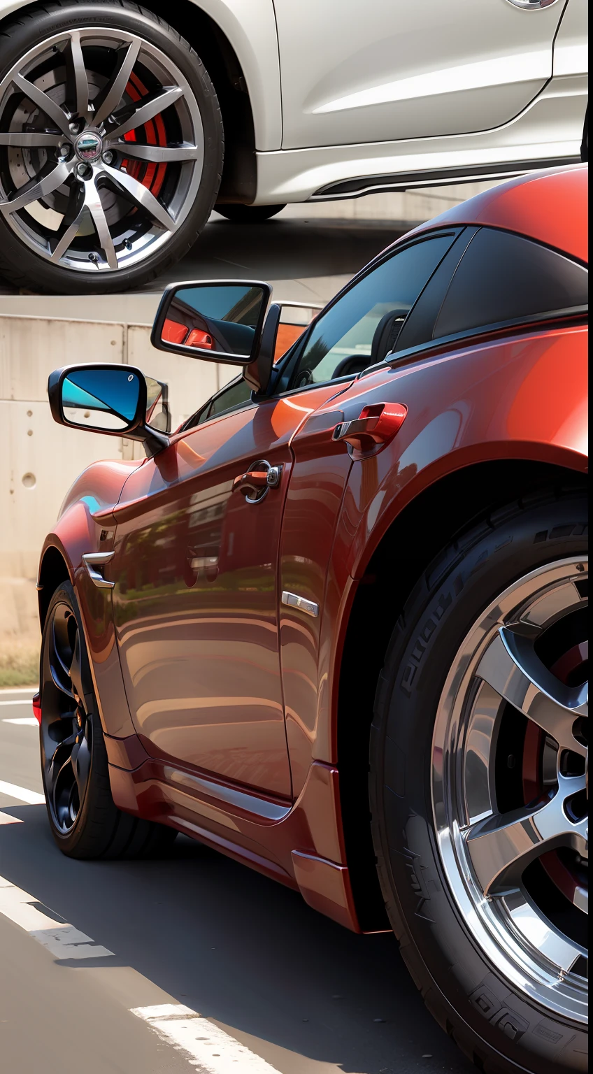 Car puma convertible red wheels chrome rim 18
