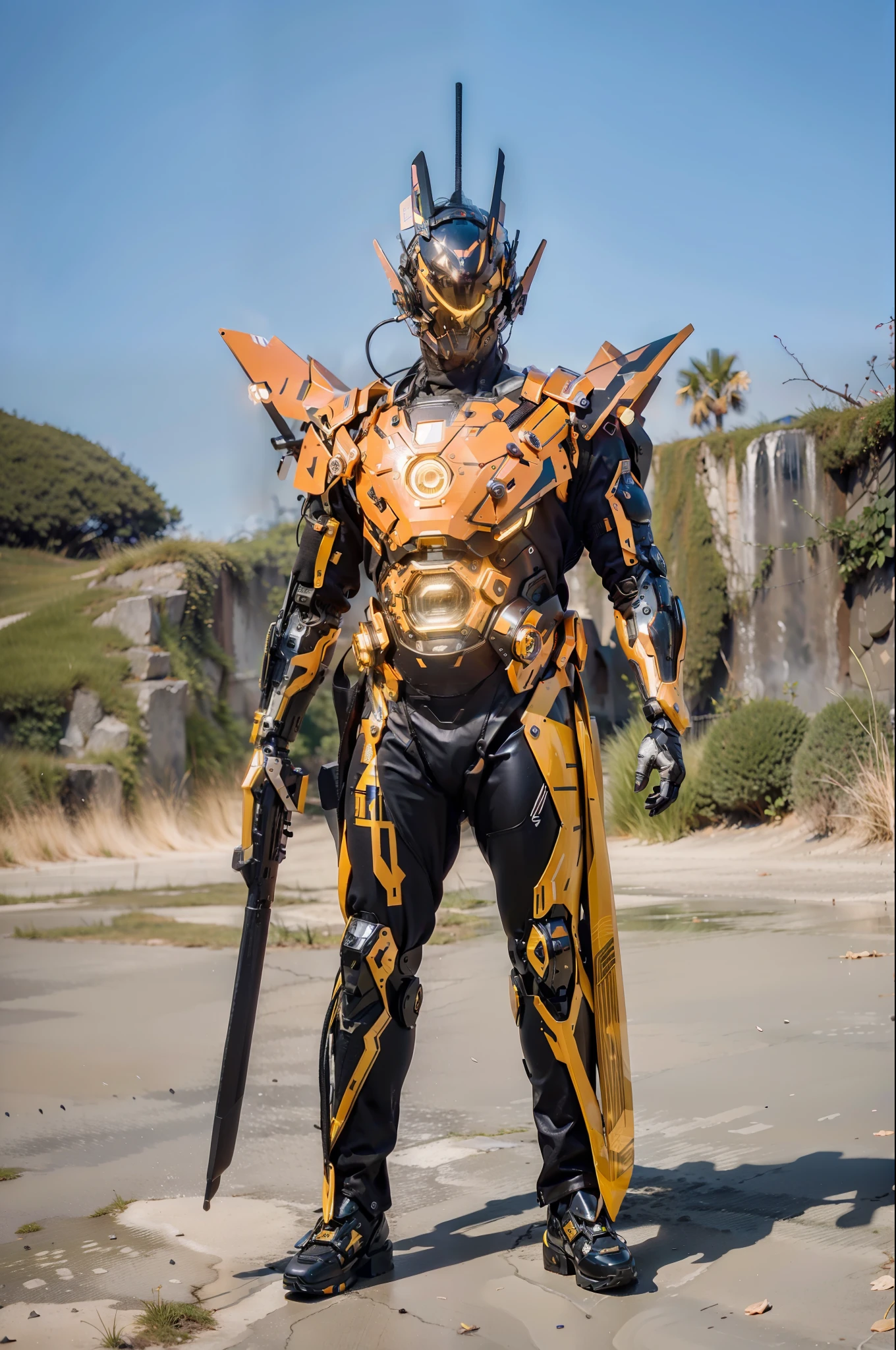Realiy,photorealestic,Machinary,mechs,Technologie,musculous,glowing light eyes,Burly body,style of photography,Real scenery(Metallic texture 1.8)(Excess detail 2)(High resolution1.6)(4K clarity1.9)(Carbon fiber 1.5)(Metal reflection 1.5),Neon lights,obi strip(1:1)