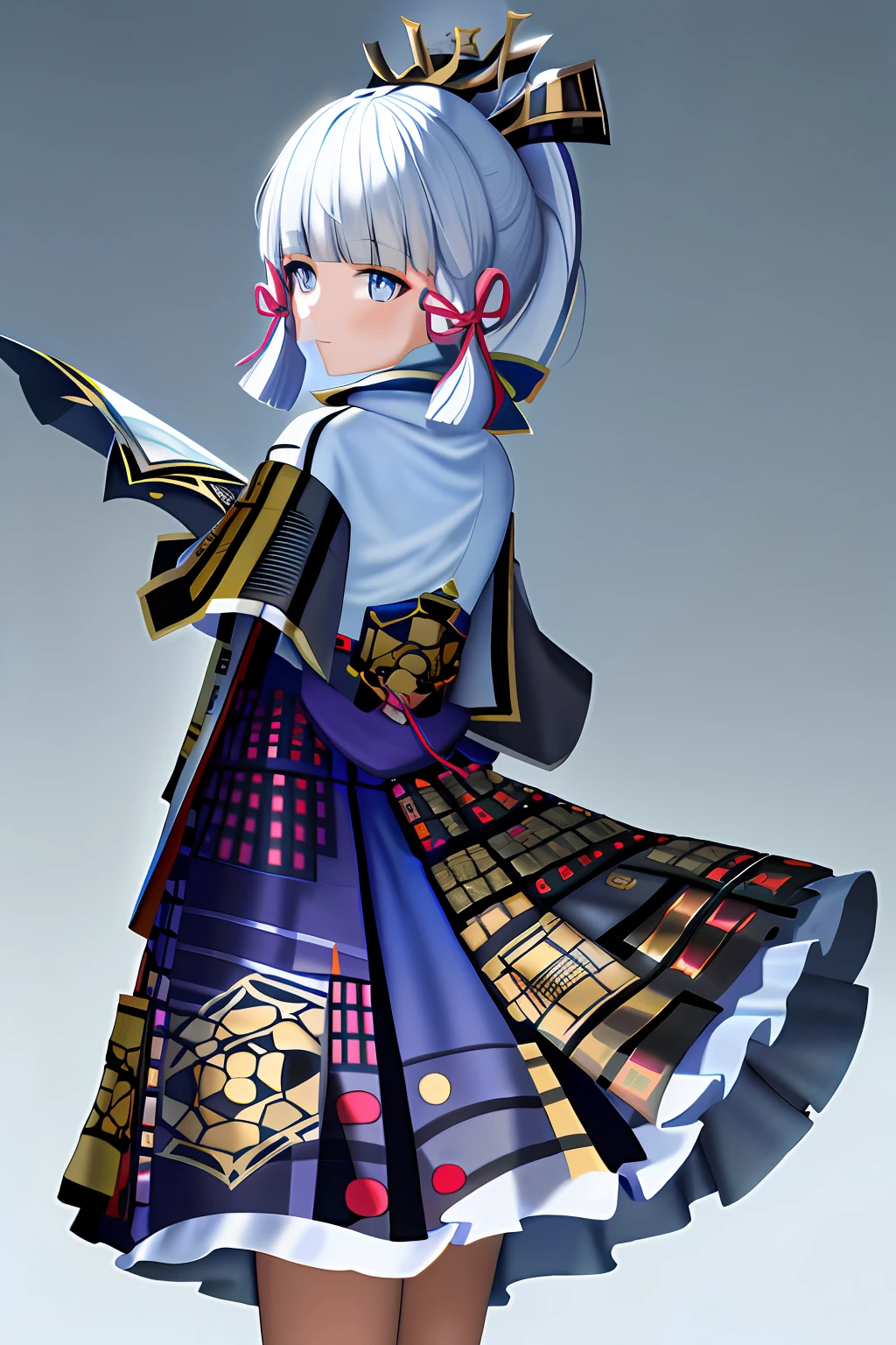 tmasterpiece,A high resolution,best qualtiy,1girl solo,kamisato_ayaka,ssmile,Kimono thighs