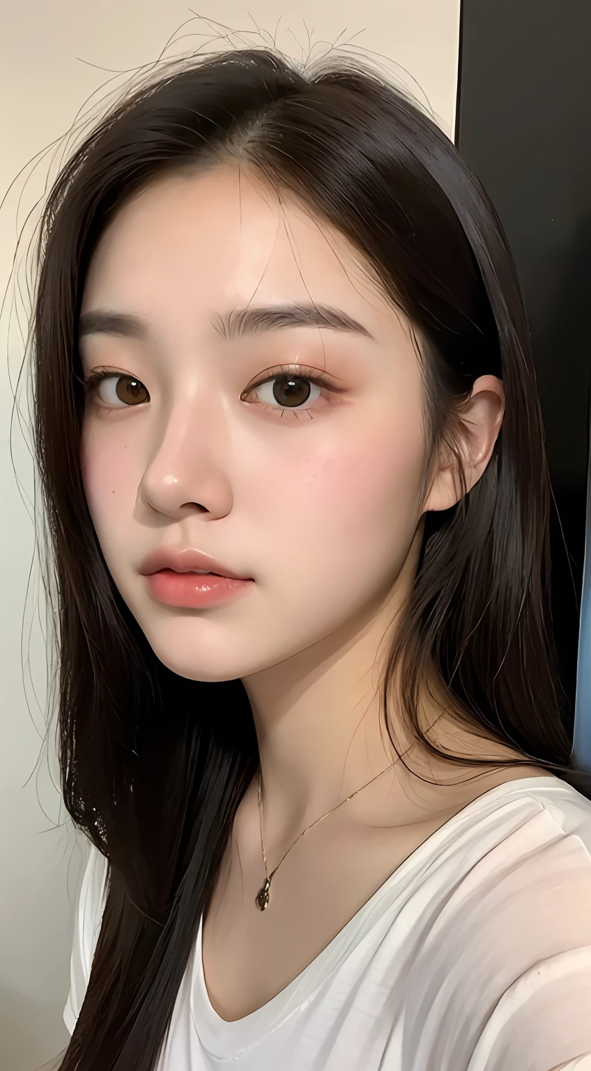 Beautiful 22 year old girl, passport photo, perfect ten, facial quality