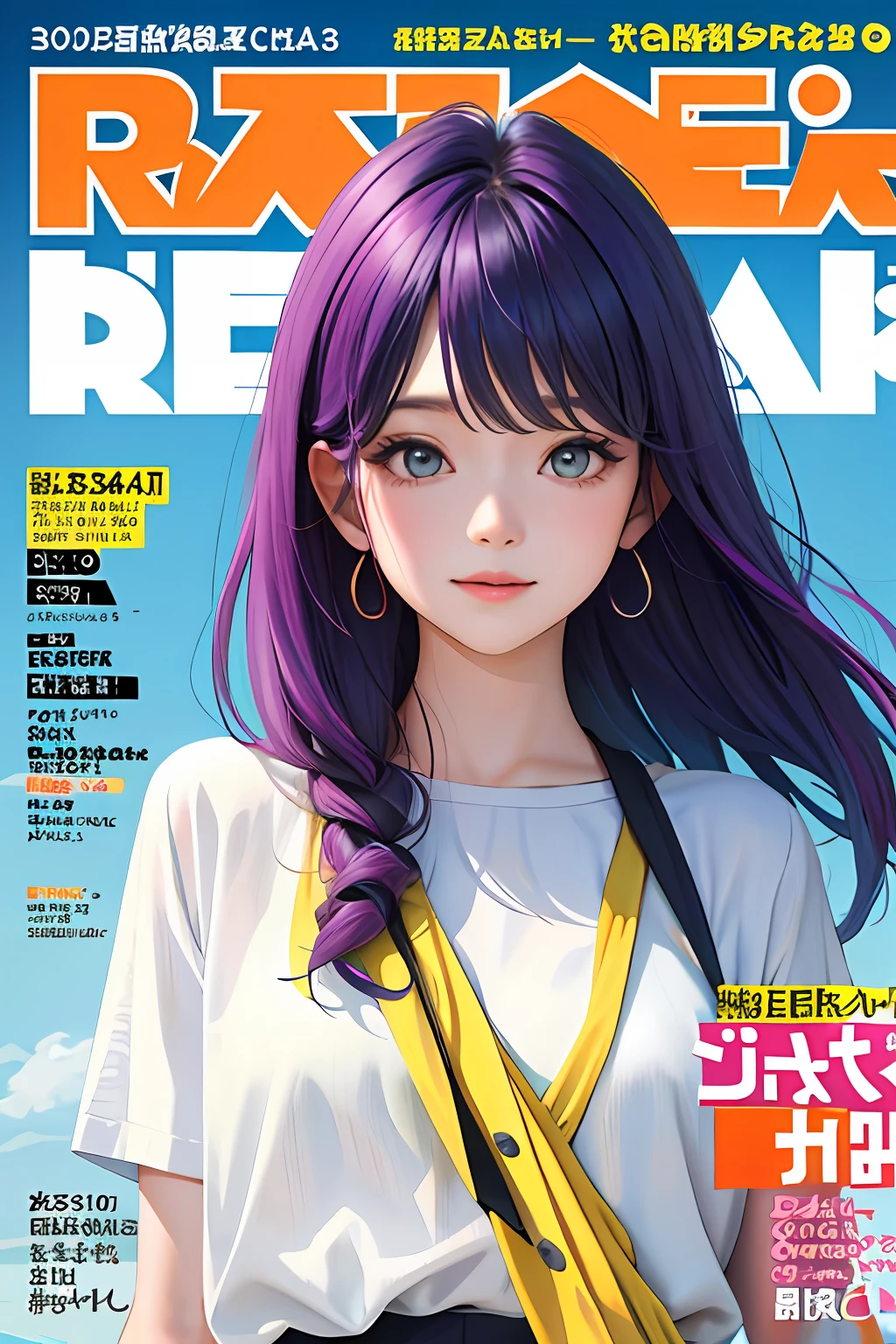 18r,Masterpiece, Best quality, spring outfit, Colorful hair, Outdoor, MagazineCover ,Upper body,