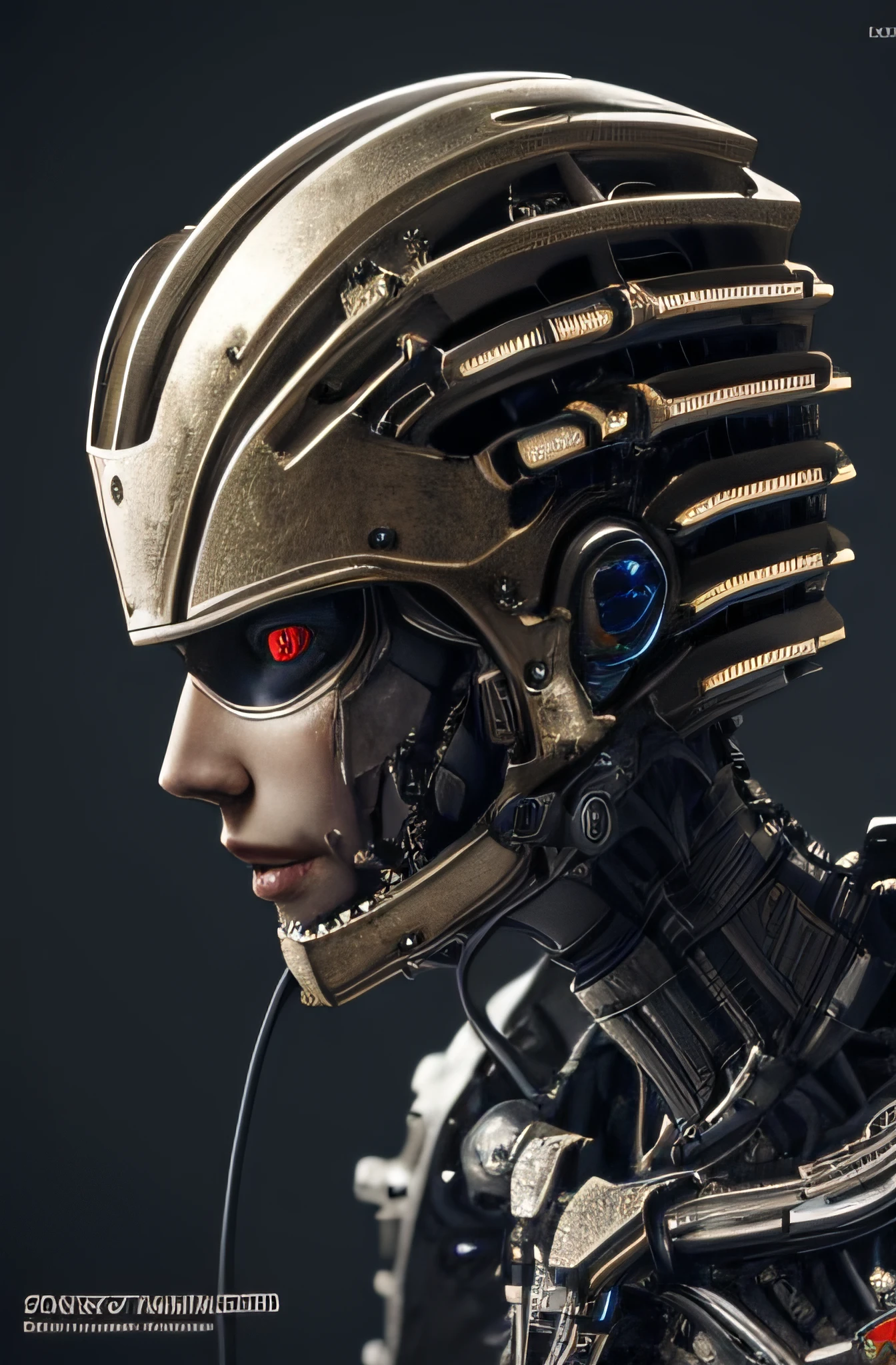 1mechanical girl,((ultra realistic details)), portrait, global illumination, shadows, octane render, 8k, ultra sharp,metal,intricate, ornaments detailed, cold colors, egypician detail, highly intricate details, realistic light, trending on cgsociety, glowing eyes, facing camera, neon details, machanical limbs,blood vessels connected to tubes,mechanical vertebra attaching to back,mechanical cervial attaching to neck,sitting,wires and cables connecting to head