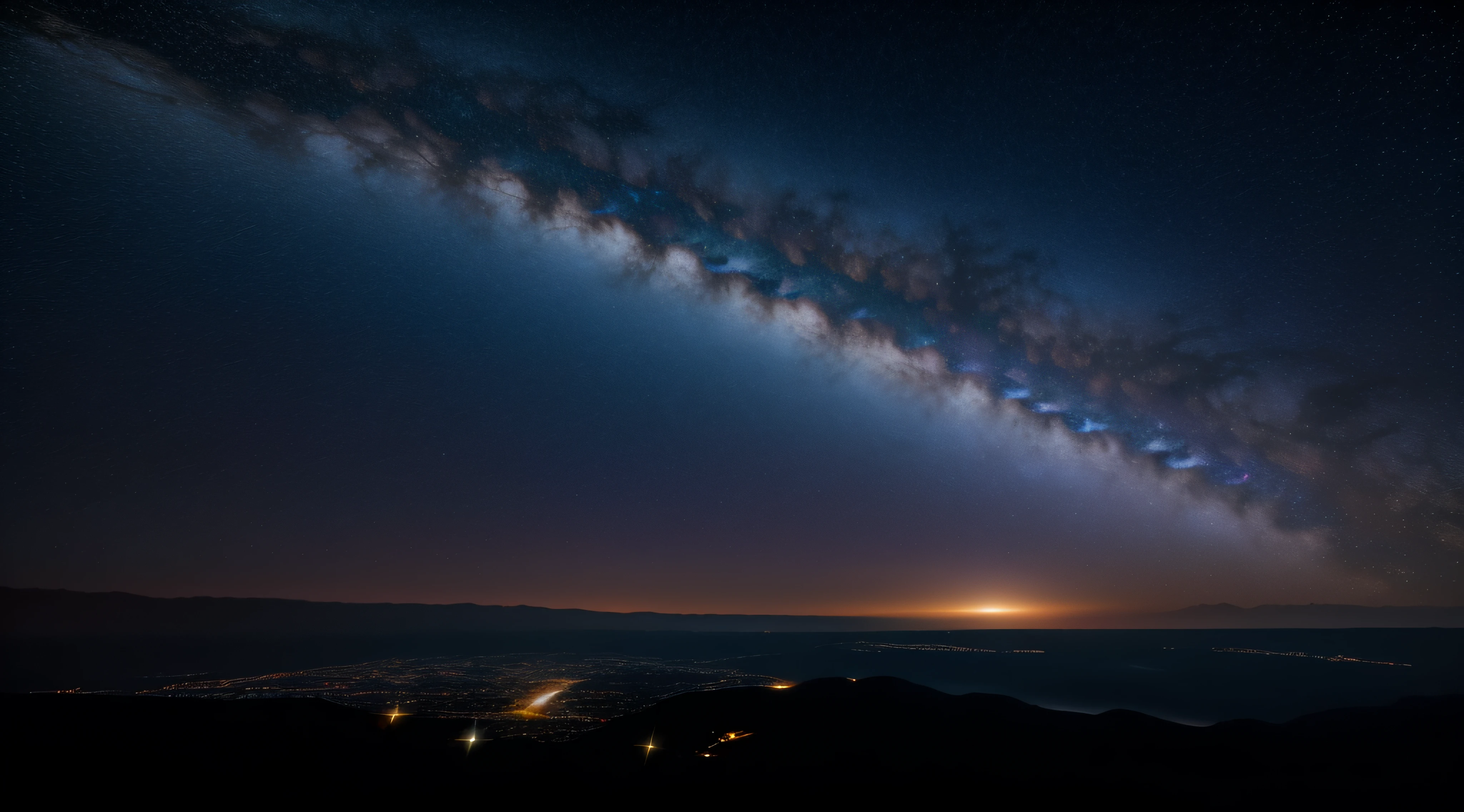 A beautiful sky, with a view of the galaxy and its stars, realista, 4k, detalhado