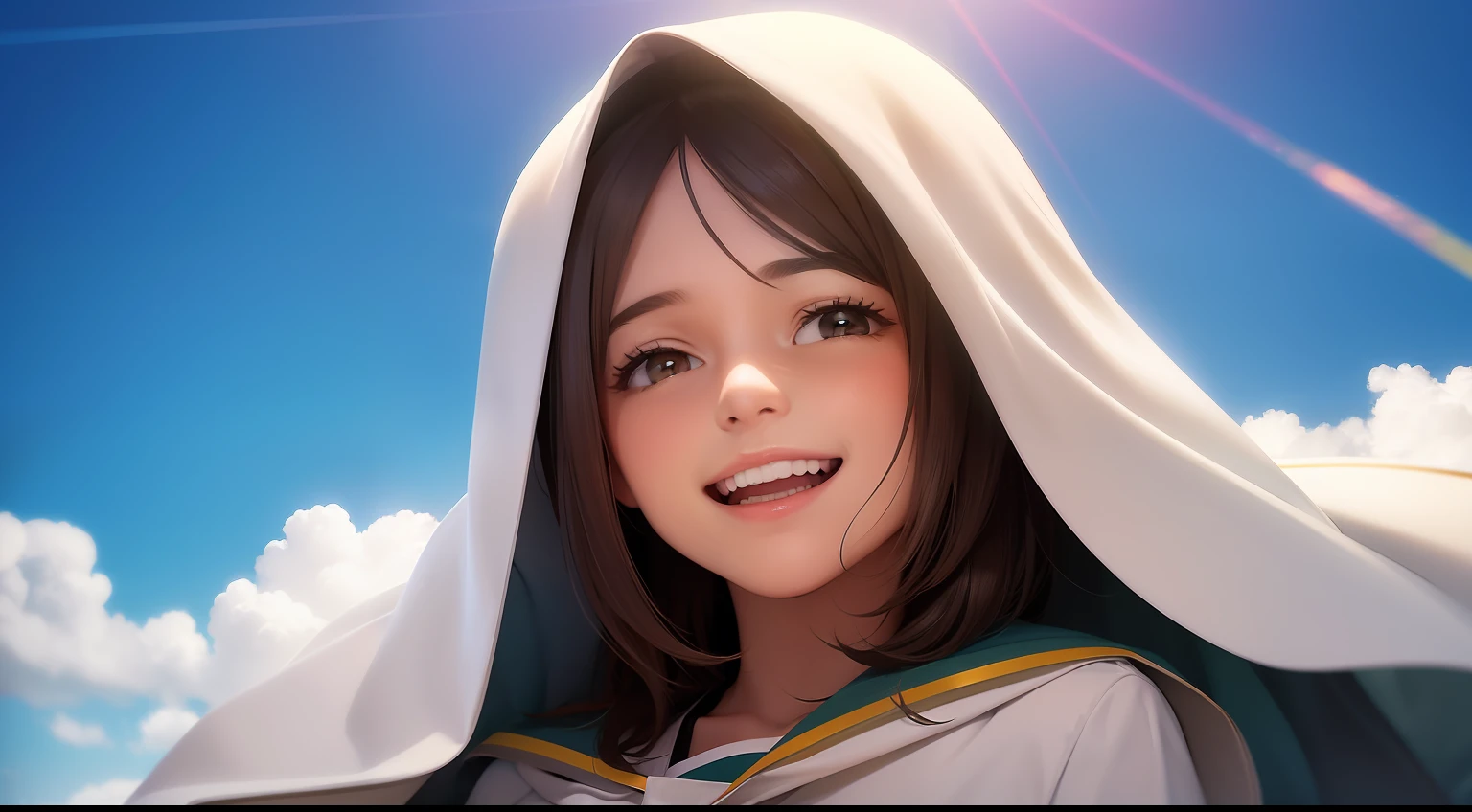 Jesus sorridente, com semblante radiante, subindo nas montanhas.
