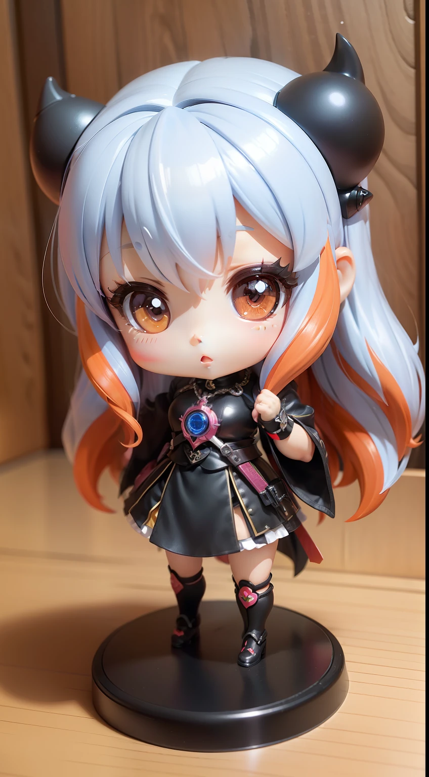 a beauty girl、Soio、super precision、accuracy、nendoroid、Chibi、Multicolored hair color、kawaii、Fantasia、Small devil、Flying
