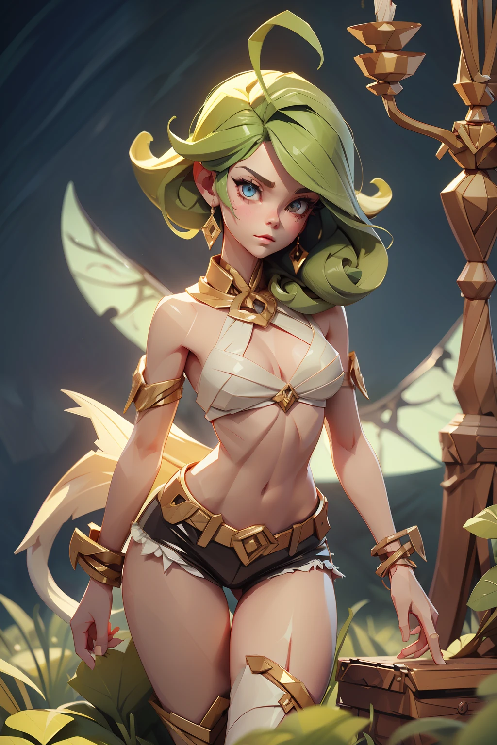 fantasy boy nymph, thin and slender body, very short curled hair, rag boy shorts, bare sholders, fantasy, film grain, UHD, masterpiece, anatomically correct, textured skin, super detail, best quality