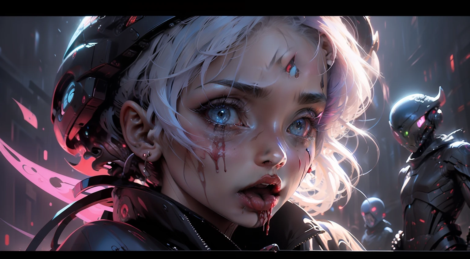 "Unique alien race,The mind has its own world",Stick out your tongue,and there is blood on the corners of your mouth