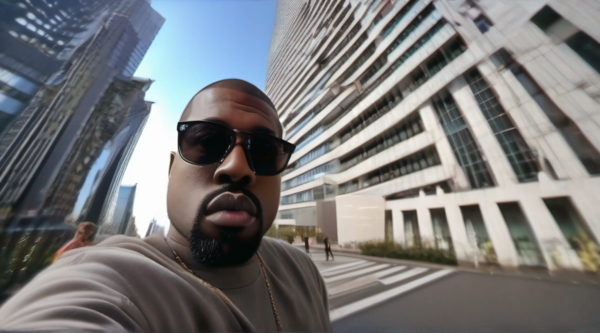 kanye west taking a selfie with a gopro in tokyo, ((8k)), ultra realista, gopro video, wide angle, Super sharp, super realista, fotografia