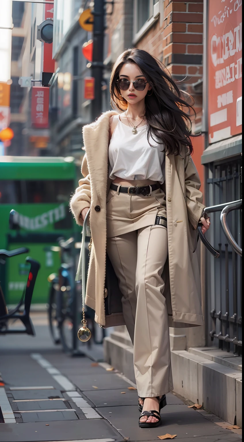 Beautiful woman in insanely Urban Chic Outfit