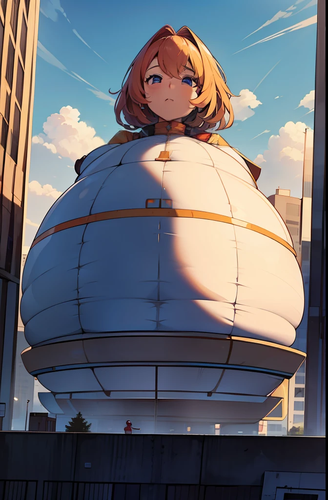 mother becomes inflatable at the request of the son and the son asks the mother if he can put an inflating machine in her mouth and she put it on and started to inflate and grow gradually and increasing the size of the body and the mother was already getting the size of the house and the mother told the son if this size is enough but the son wants the mother to continue to stay even bigger and she starts to get worried because her mother's whole body is getting giant and the mother continues to grow and grow getting huge and has reached the height of the building