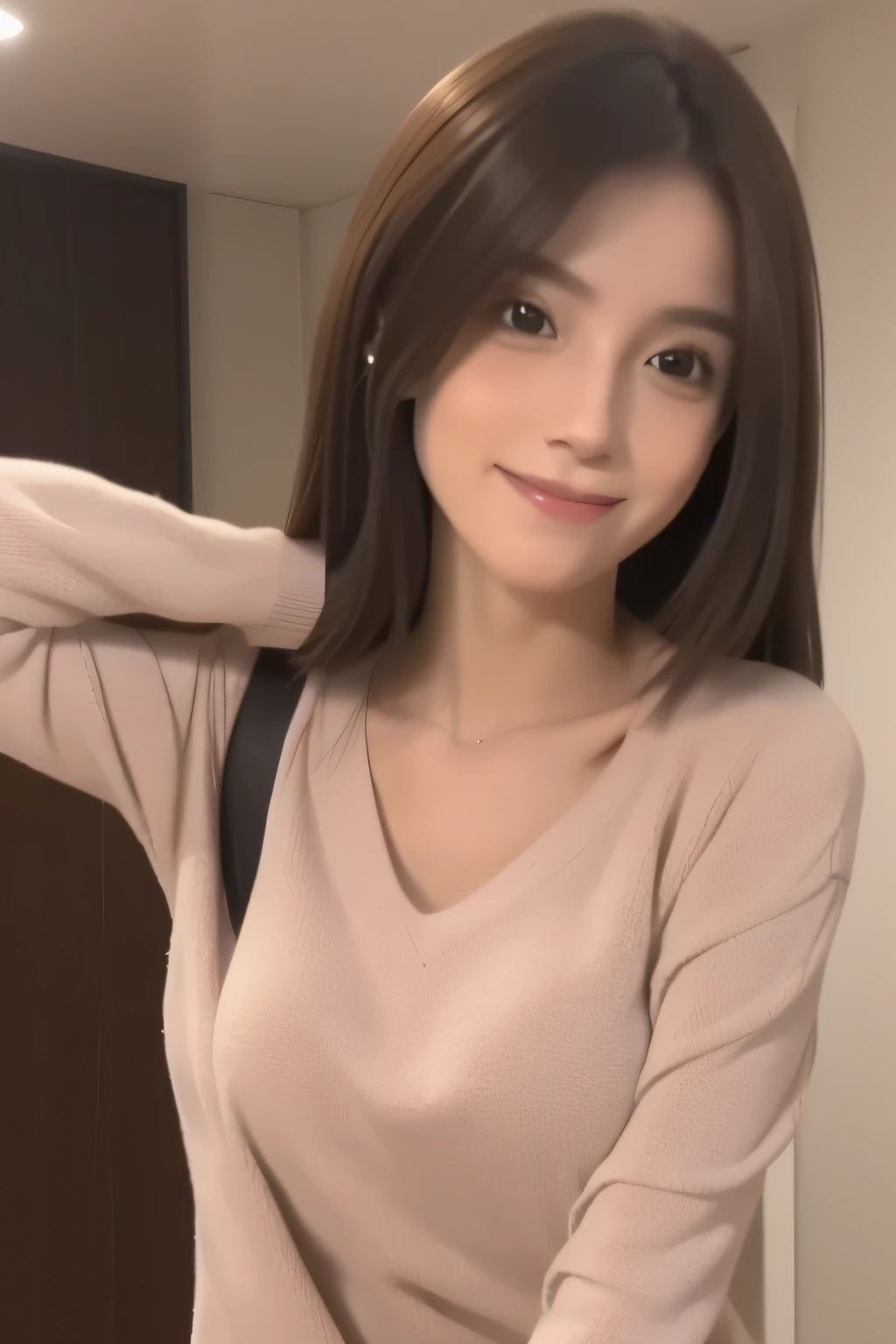 (8k, melhor qualidade, obra-prima: 1.2), (realista, foto-realista:1.37), ultra-detalhado, 1 , corpo inteiro, com um sorriso sexy, ao ar livre, (ajustando o cabelo: 1.5) usando um vestido branco,