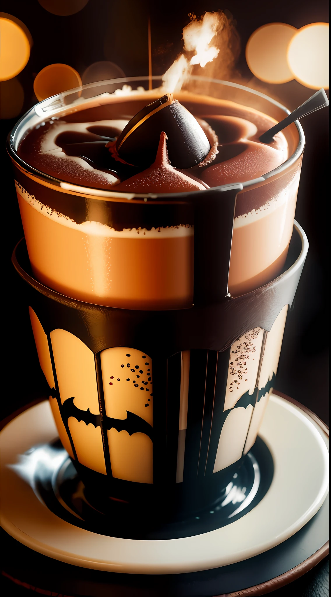 batman drink coffe, filled with satisfaction, Canon EOS 5D Mark IV telephoto lens