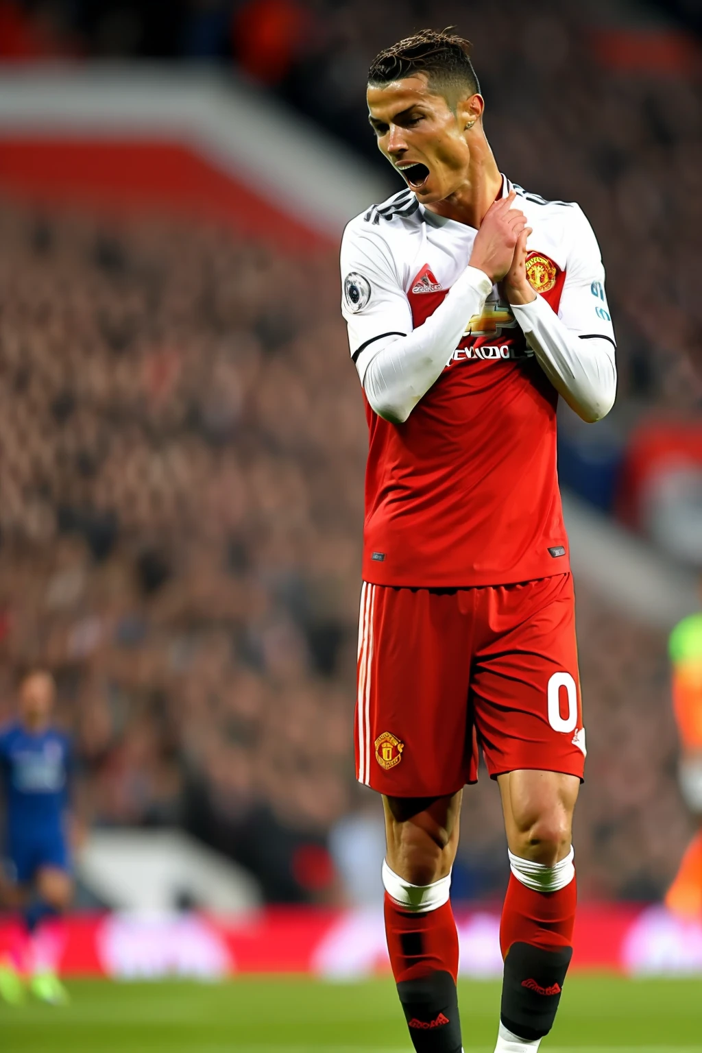 Manchester United's Cristiano Ronaldo blushed and cried，emulation，Color gas