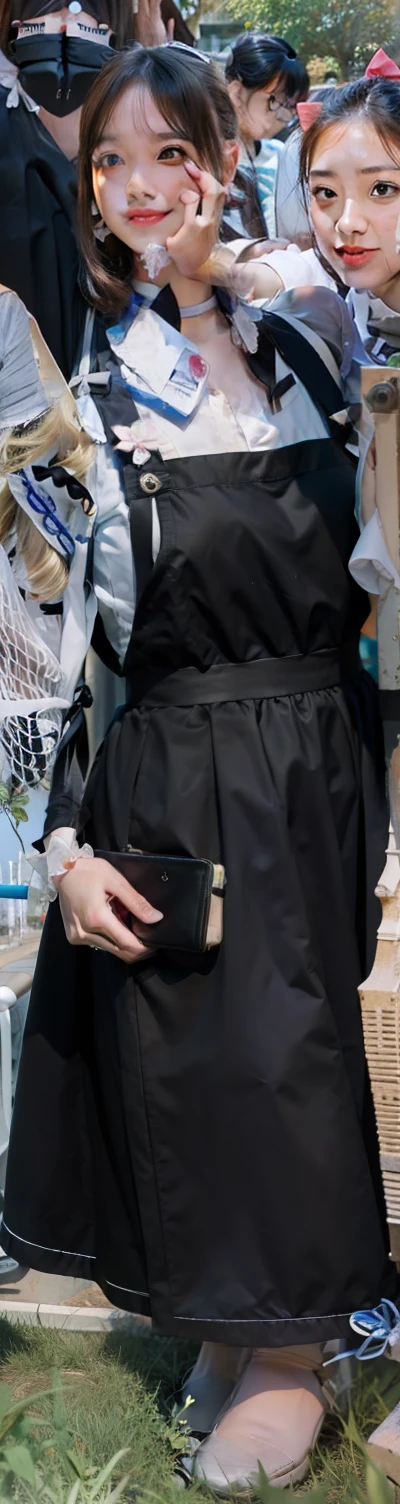 maid clothes、pinafore、bow ribbon、skirt by the、