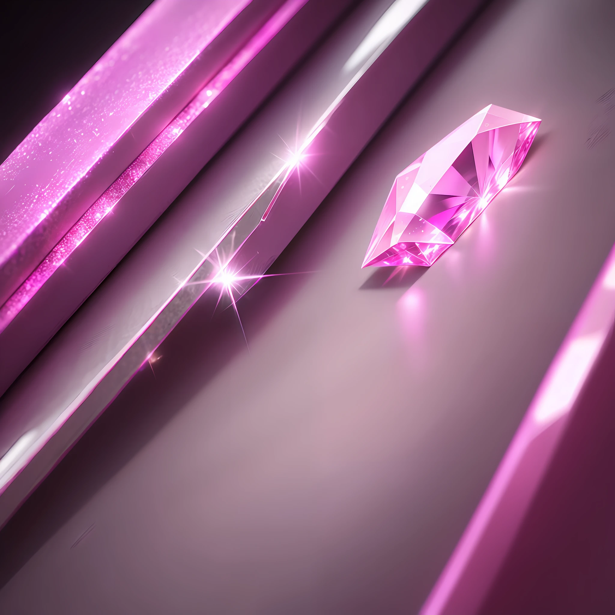 Pink crystal,Ray traching,light reflections, --auto