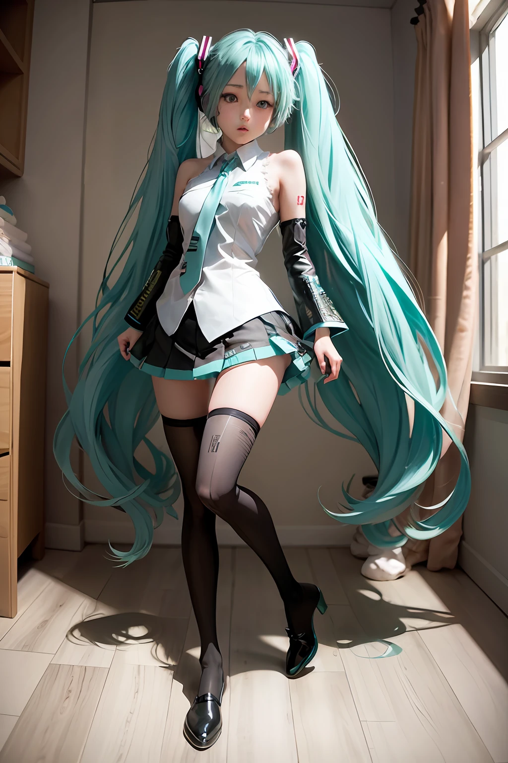 Hatsune Miku the whole body she is all naked room