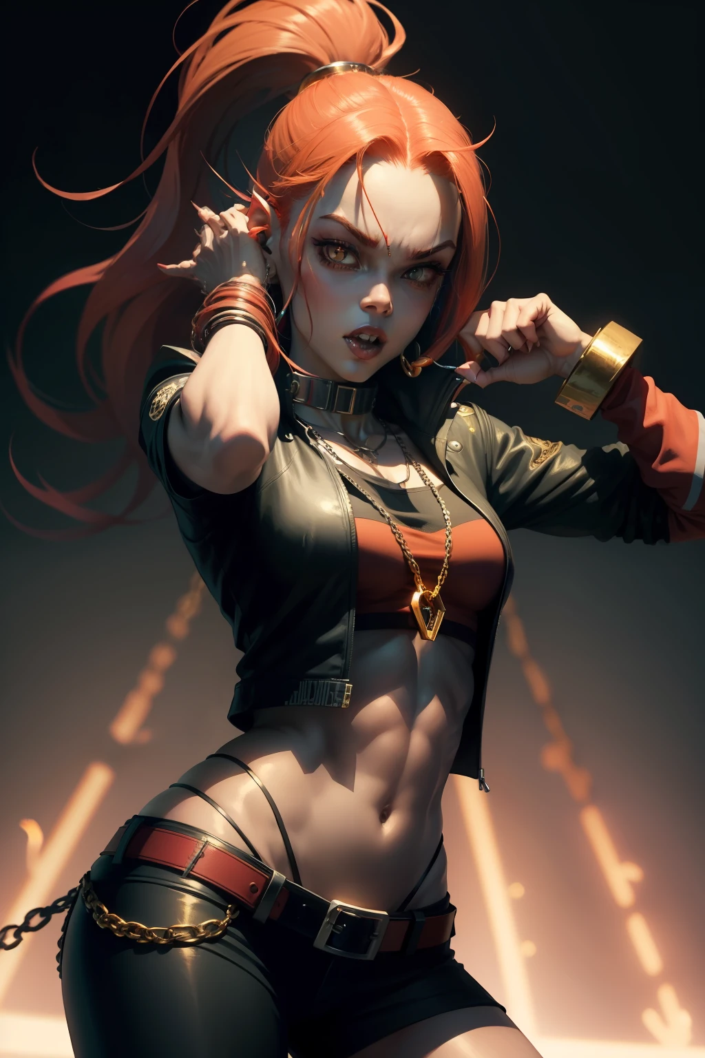 "A solo shot featuring
undyne the undying showcasing her skill as a rapper.. sick cash money gold chains grillz bling yo!"