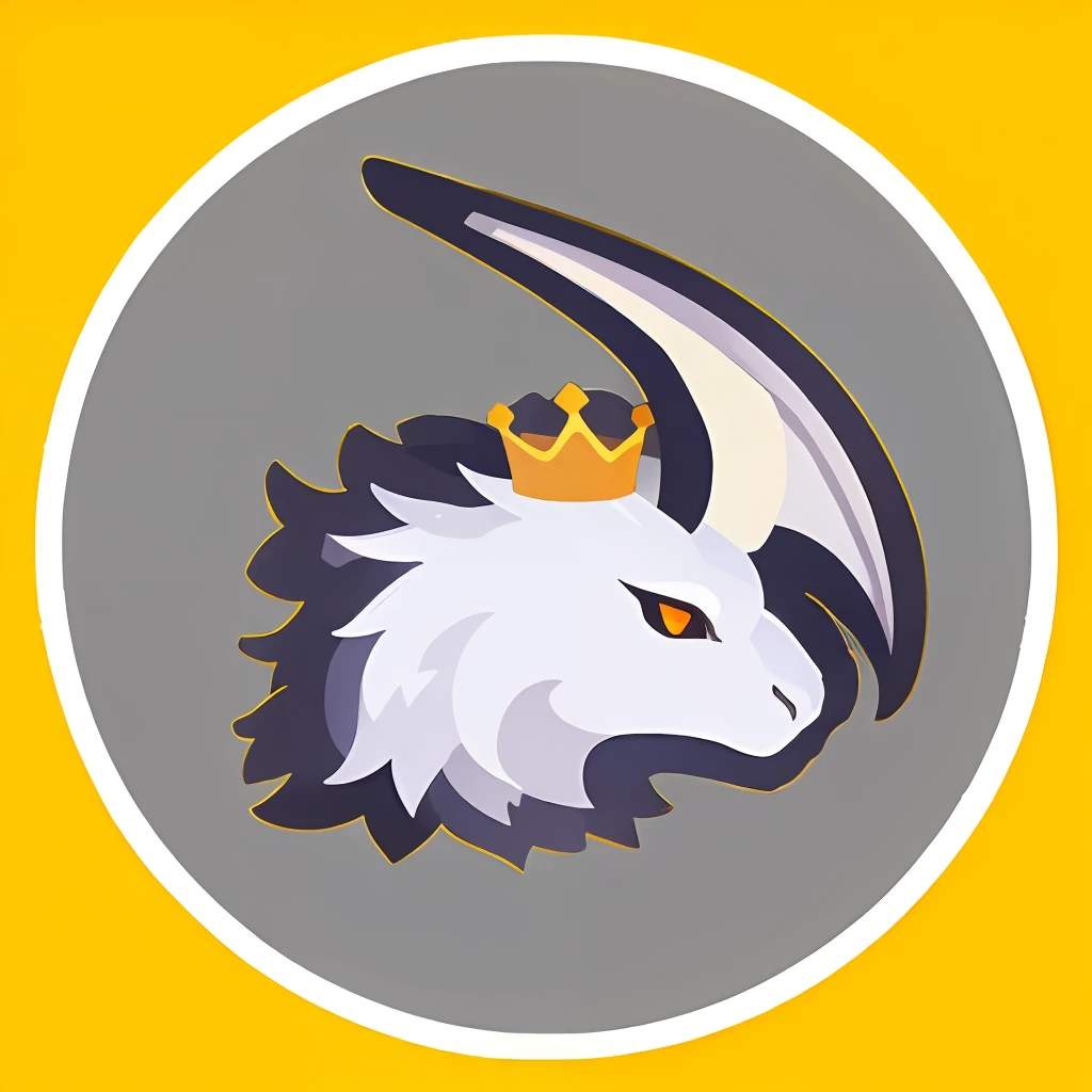 a close up of a white and black dragon with a crown on its head, discord profile picture, renamon, white eagle icon, discord pfp, portrait of zeraora, epic legends game icon, vyverns, 3 d icon for mobile game, nasus, ninetales, avatar image, discord emoji, discord mod, game icon stylized