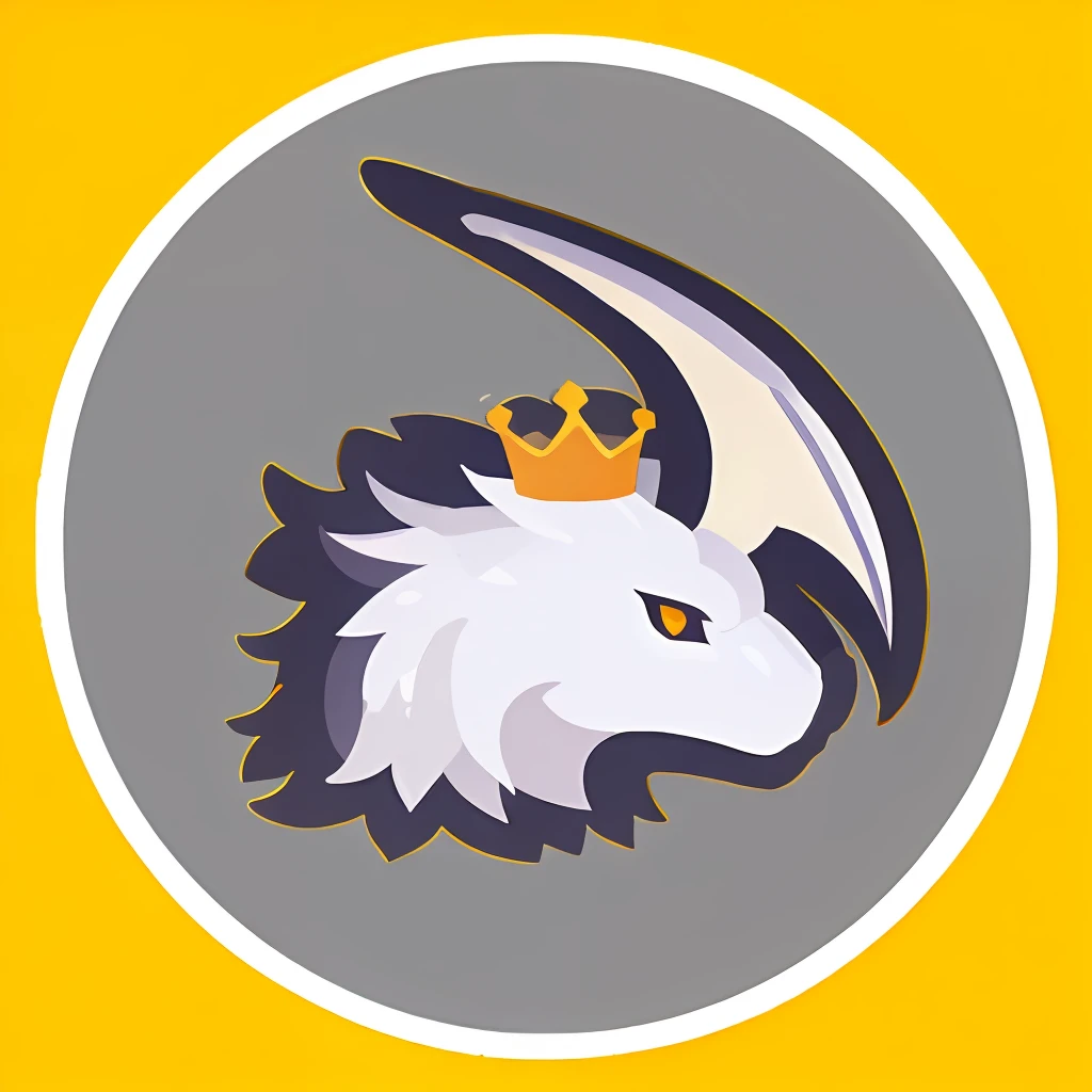 a close up of a white and black dragon with a crown on its head, discord profile picture, renamon, white eagle icon, discord pfp, portrait of zeraora, epic legends game icon, vyverns, 3 d icon for mobile game, nasus, ninetales, avatar image, discord emoji, discord mod, game icon stylized