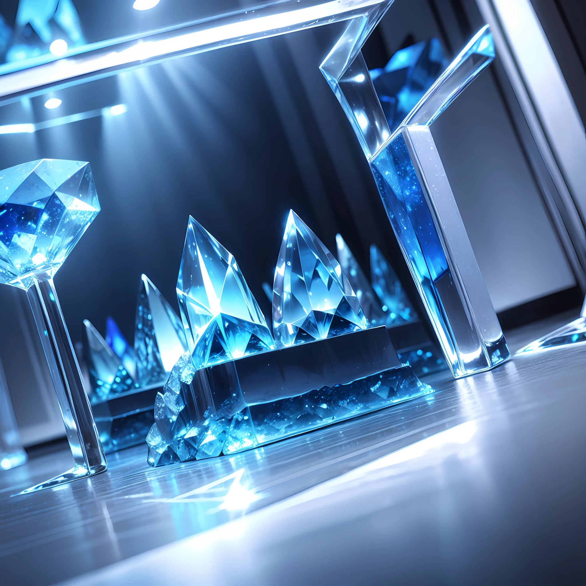 Blue crystal，Ray traching，light reflections --auto