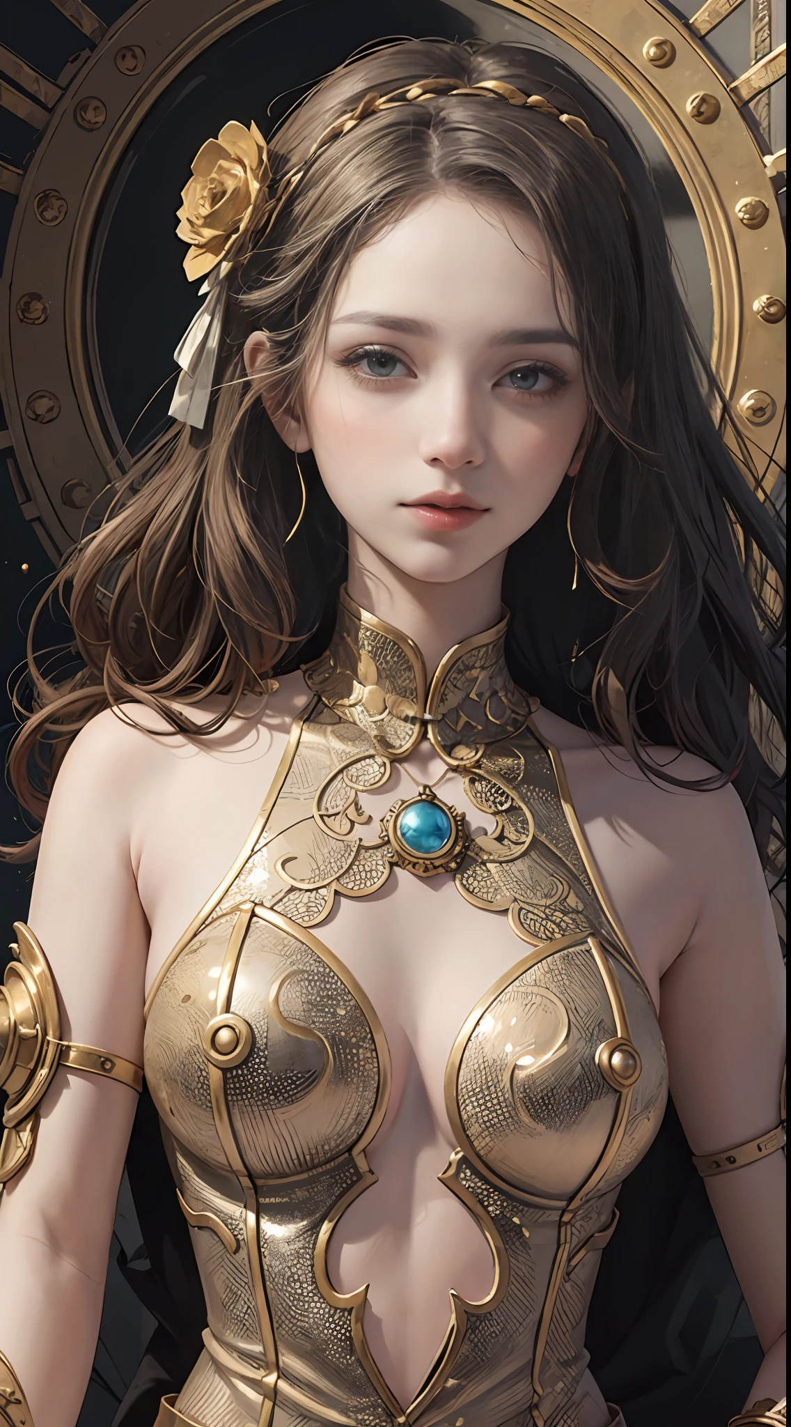 (masterpiece, top quality, best quality, official art, beautiful and aesthetic:1.2), (1girl), extreme detailed,colorful,highest detailed, official art, unity 8k wallpaper, ultra detailed, beautiful and aesthetic, beautiful, masterpiece, best quality, (zentangle, mandala, tangle, entangle) ,holy light,gold foil,gold leaf art,glitter drawing, PerfectNwsjMajic