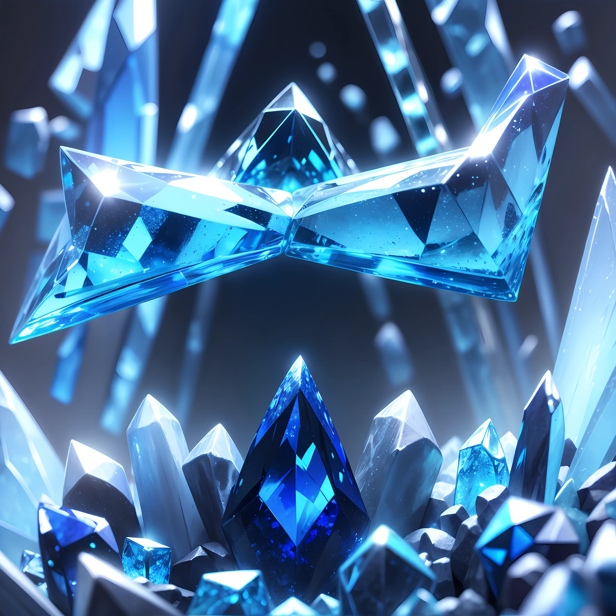 Blue crystal，Ray traching，light reflections --auto