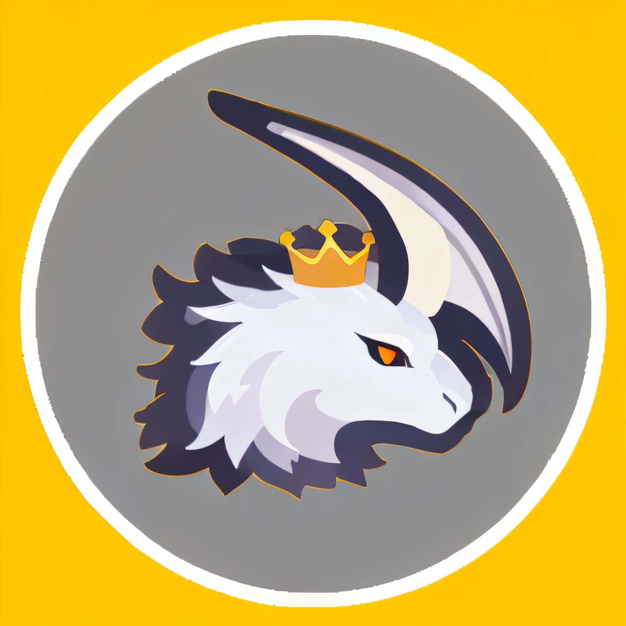 a close up of a white and black dragon with a crown on its head, discord profile picture, renamon, white eagle icon, discord pfp, portrait of zeraora, epic legends game icon, vyverns, 3 d icon for mobile game, nasus, ninetales, avatar image, discord emoji, discord mod, game icon stylized