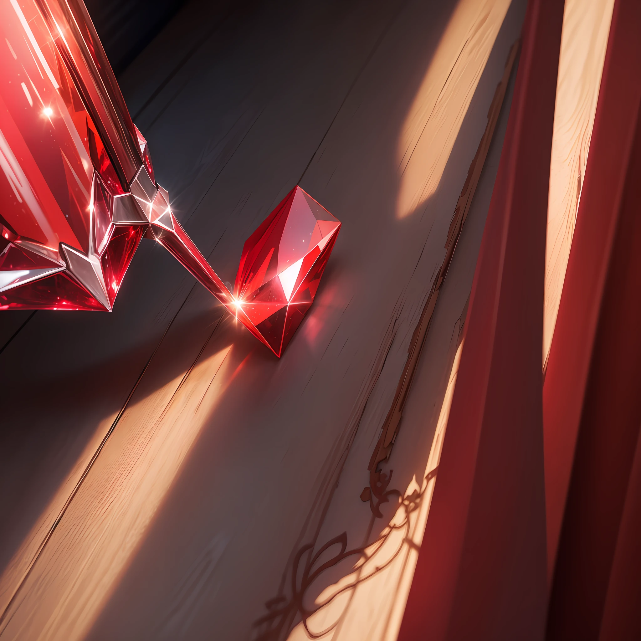 Red crystal,Ray traching,light reflections,a realistic style --auto