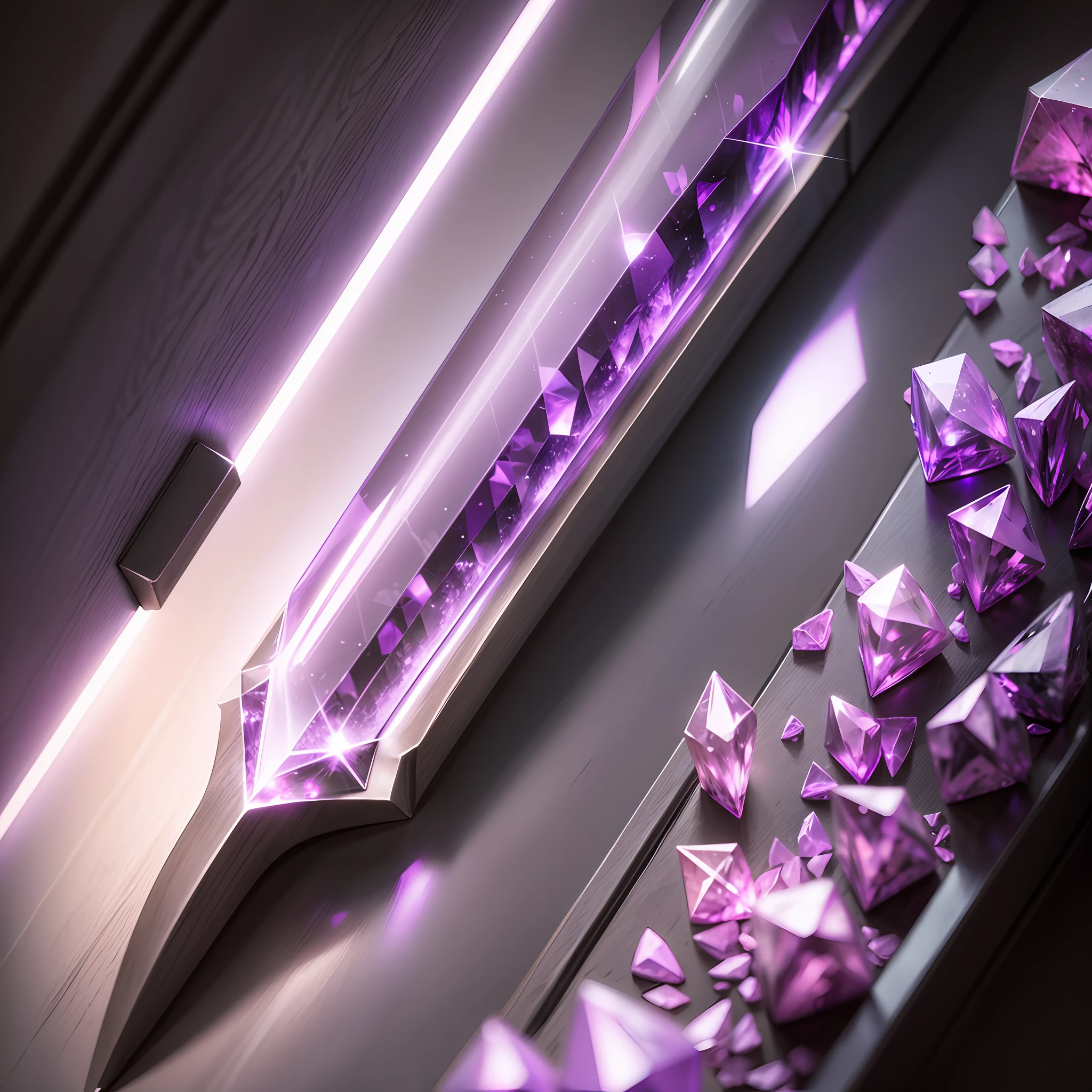 Purple crystal,Ray traching,light reflections,a realistic style --auto