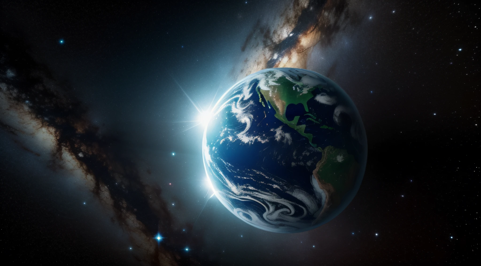 diversos planetas identicos em sequencia, em corrente, detalhado, 4k, realista, universo amplo